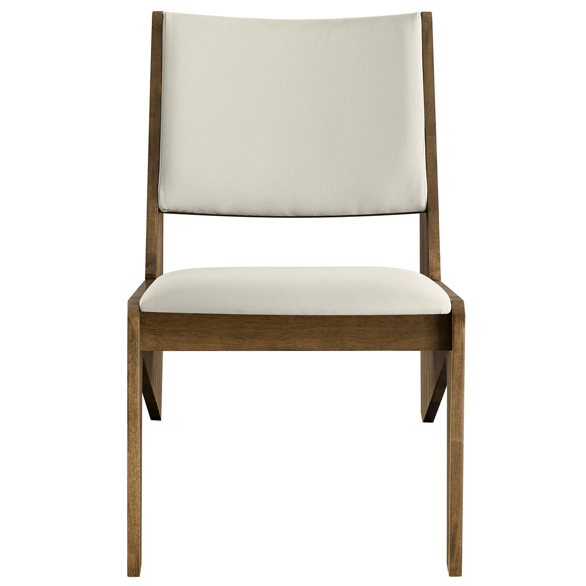 Rylina Vegan Leather Accent Chairs Set of 2, Weathered Oak Stone