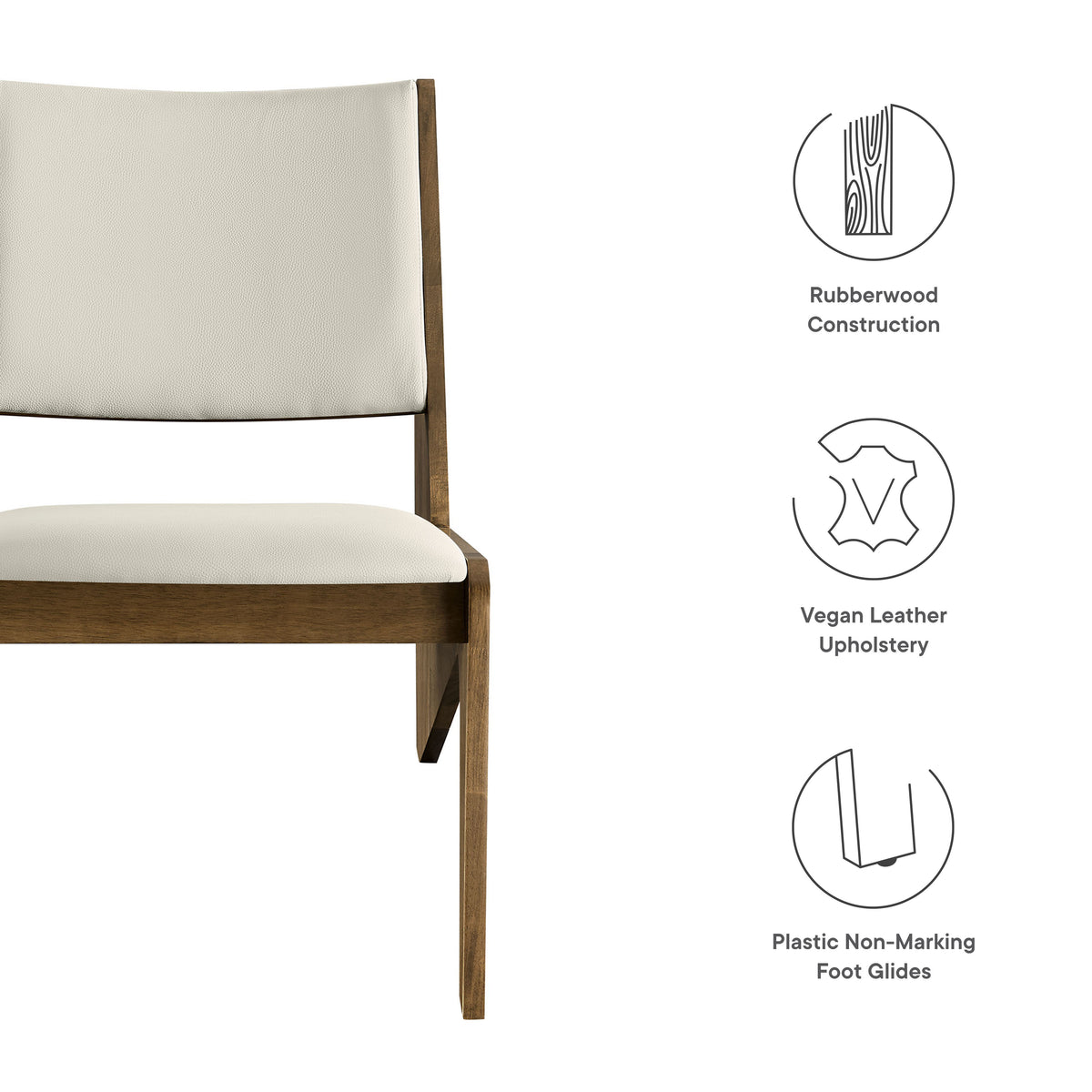 Rylina Vegan Leather Accent Chairs Set of 2, Weathered Oak Stone