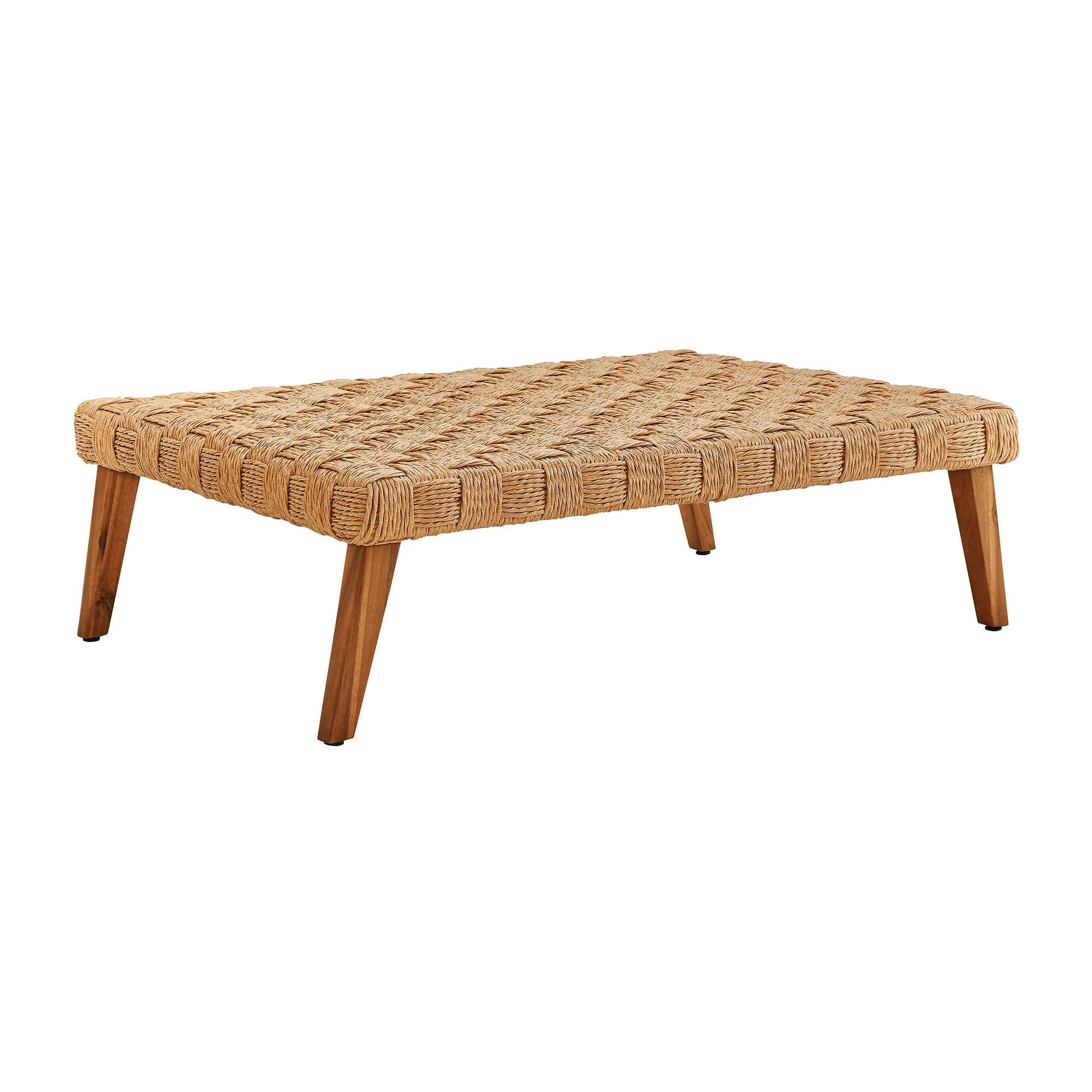 Thames Outdoor Patio Wicker Outdoor Patio Rattan Coffee Table, Natural