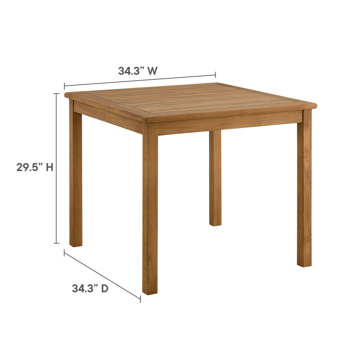 Vienna 5-Piece Outdoor Patio Teak Wood Dining Set with Rope Folding Chairs, Natural Natural