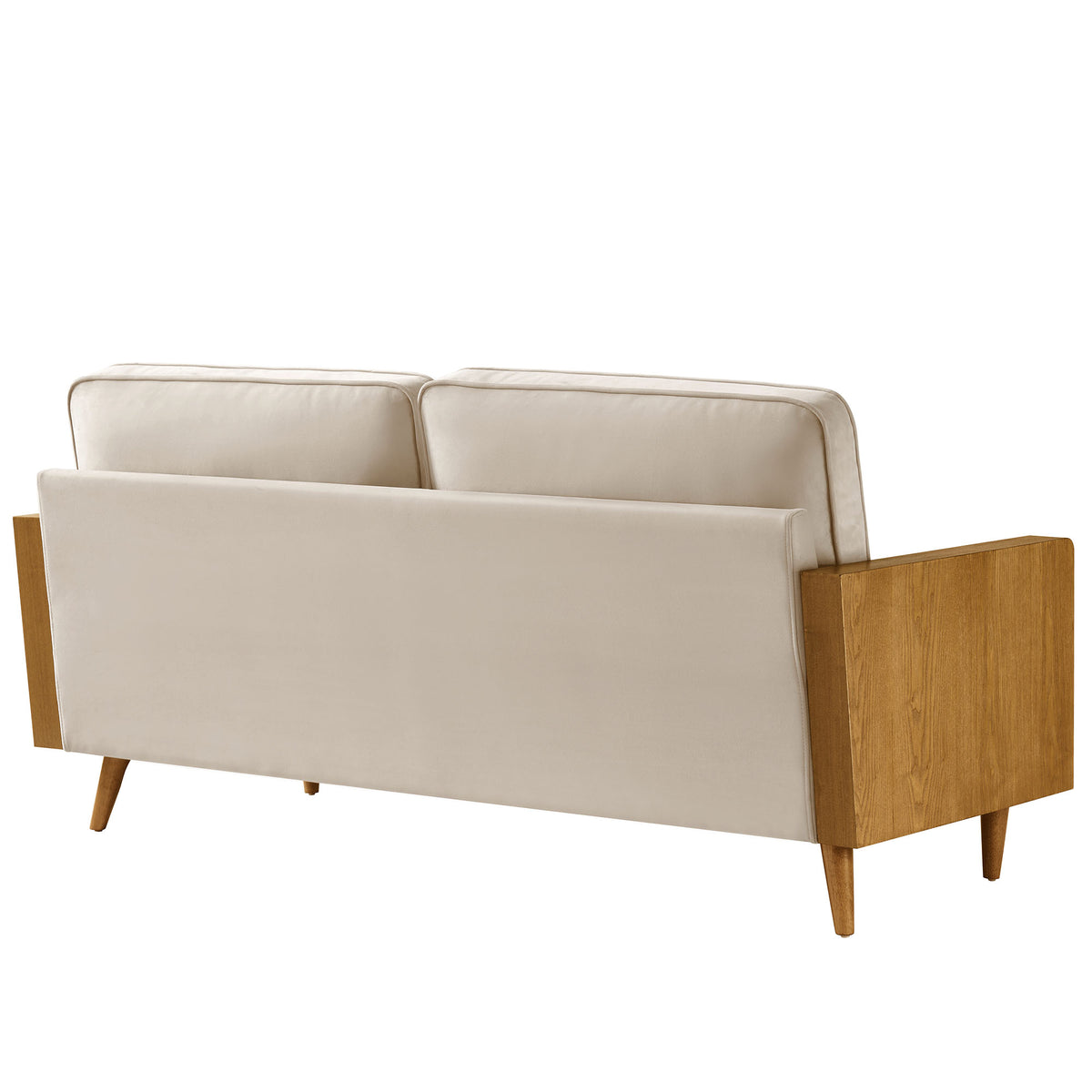 Kellan Performance Velvet Sofa, Walnut Almond