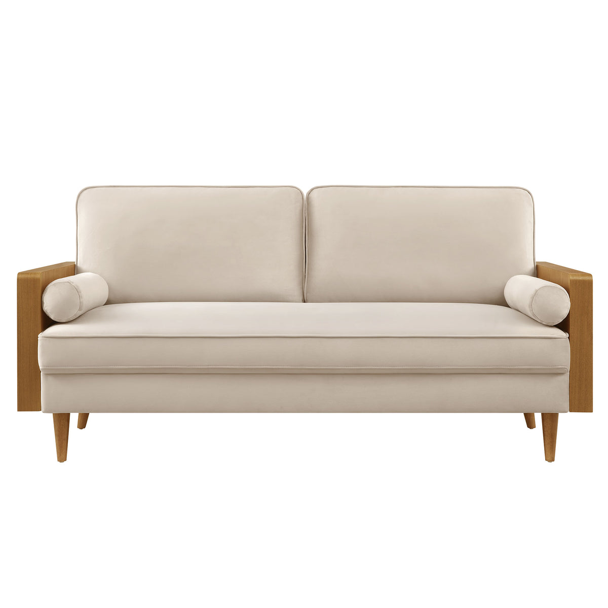 Kellan Performance Velvet Sofa, Walnut Almond