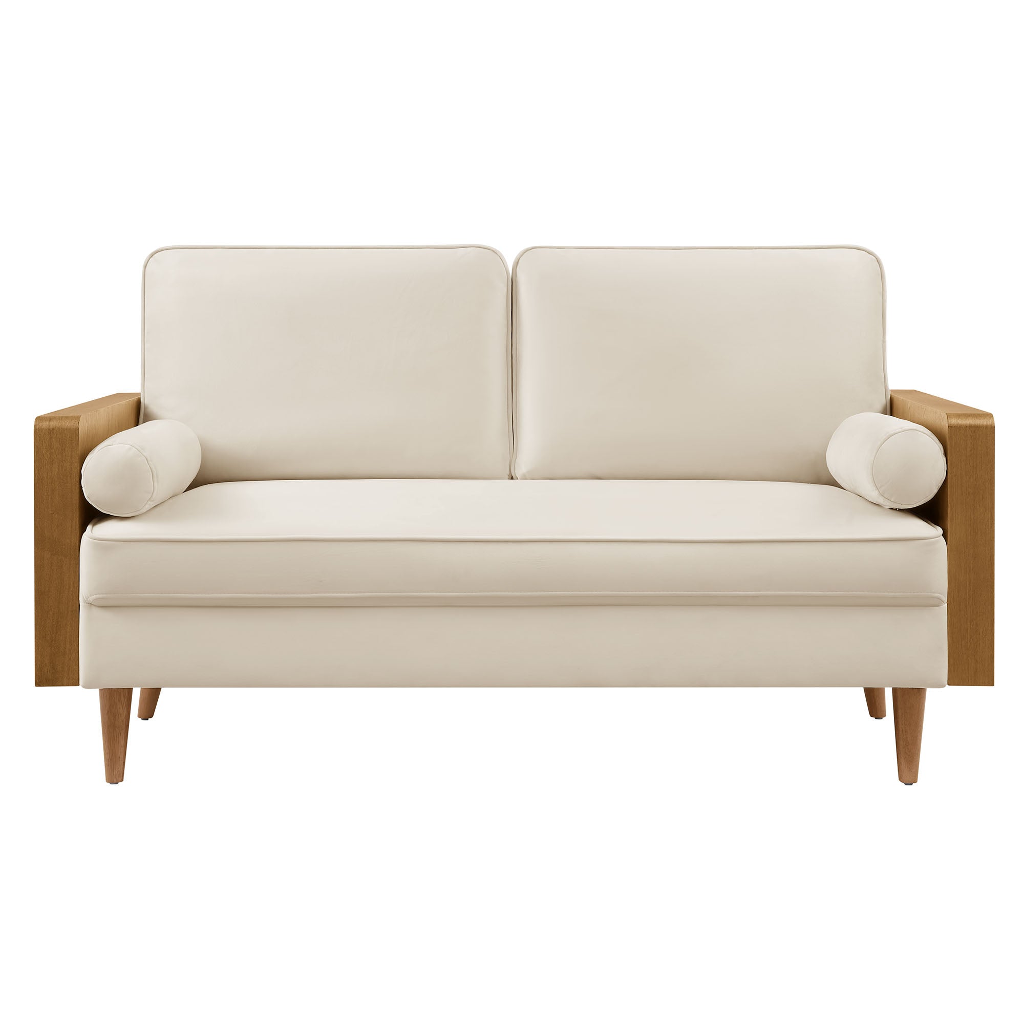 Kellan Performance Velvet Loveseat, Walnut Alabaster