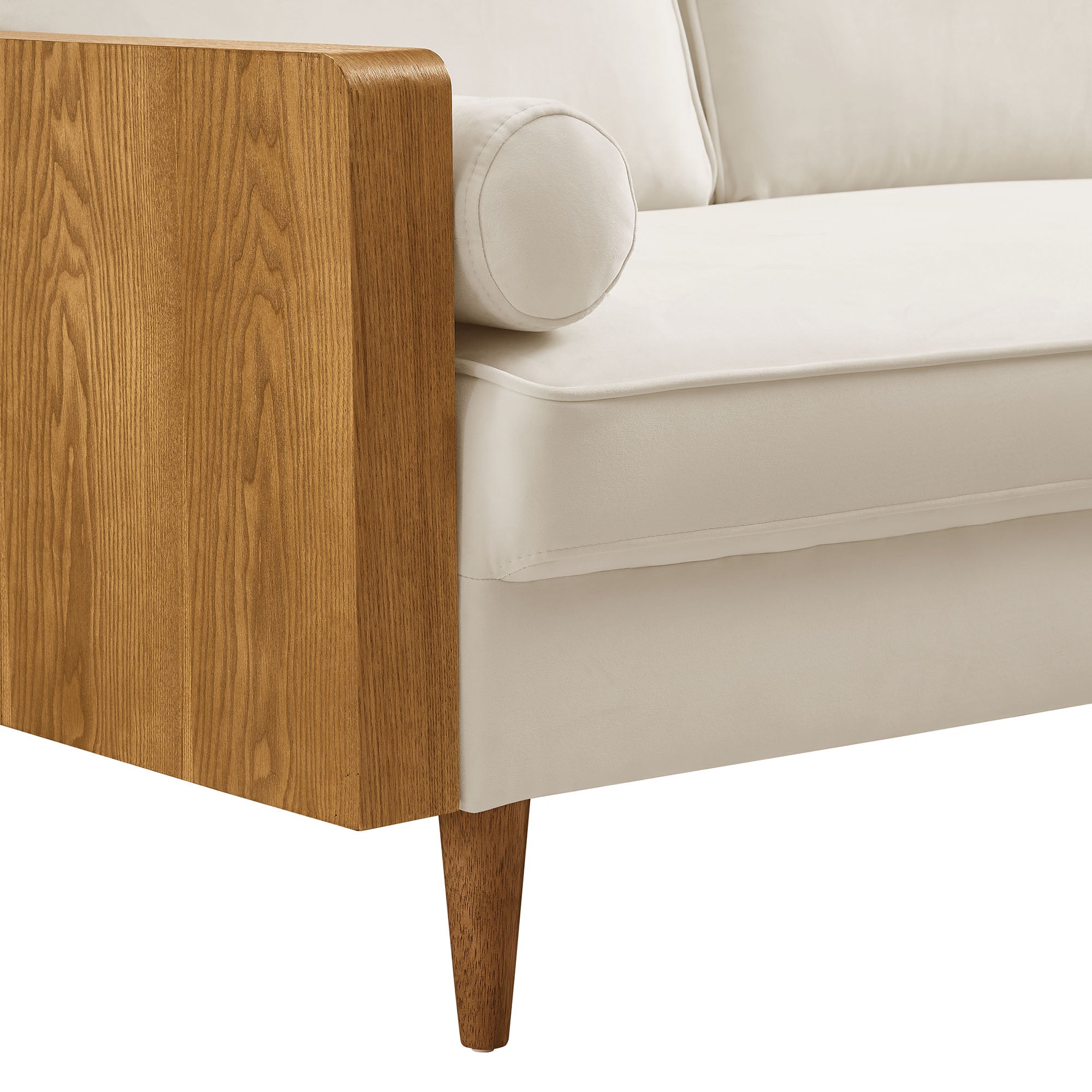 Kellan Performance Velvet Loveseat, Walnut Alabaster