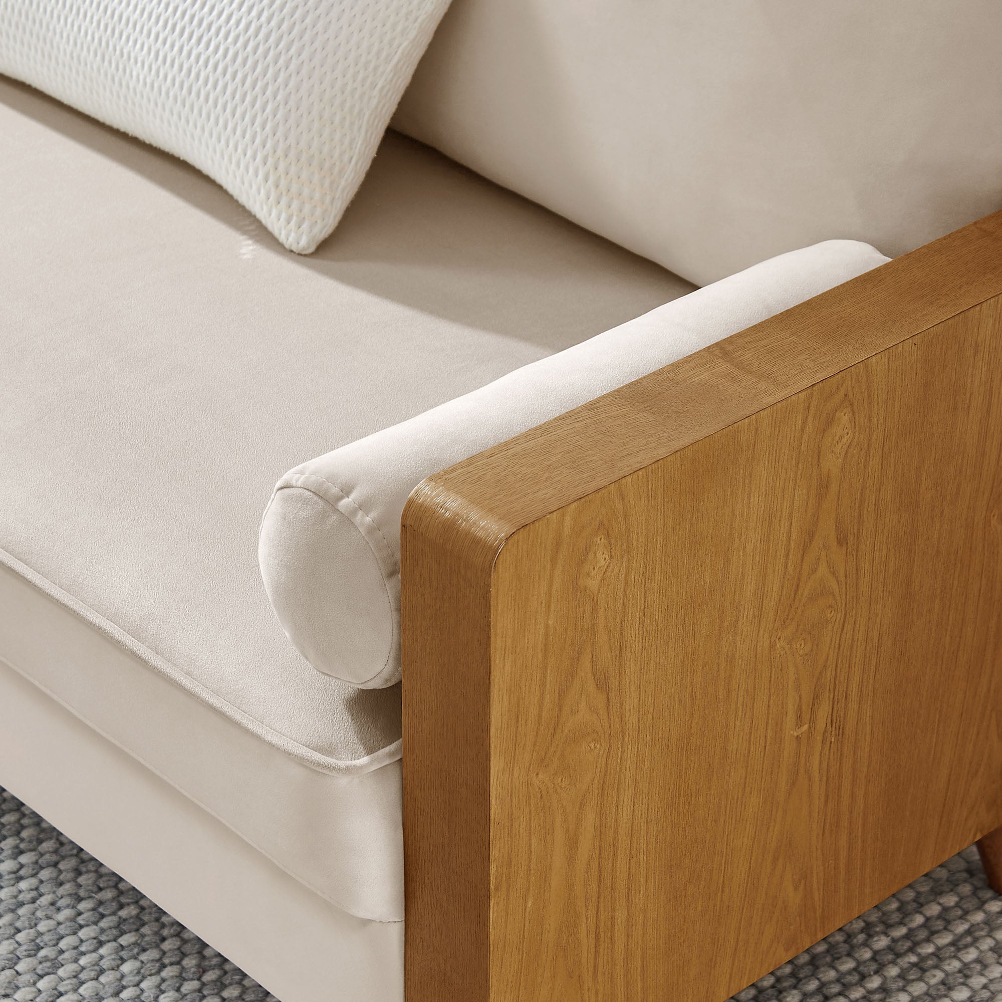 Kellan Performance Velvet Loveseat, Walnut Almond