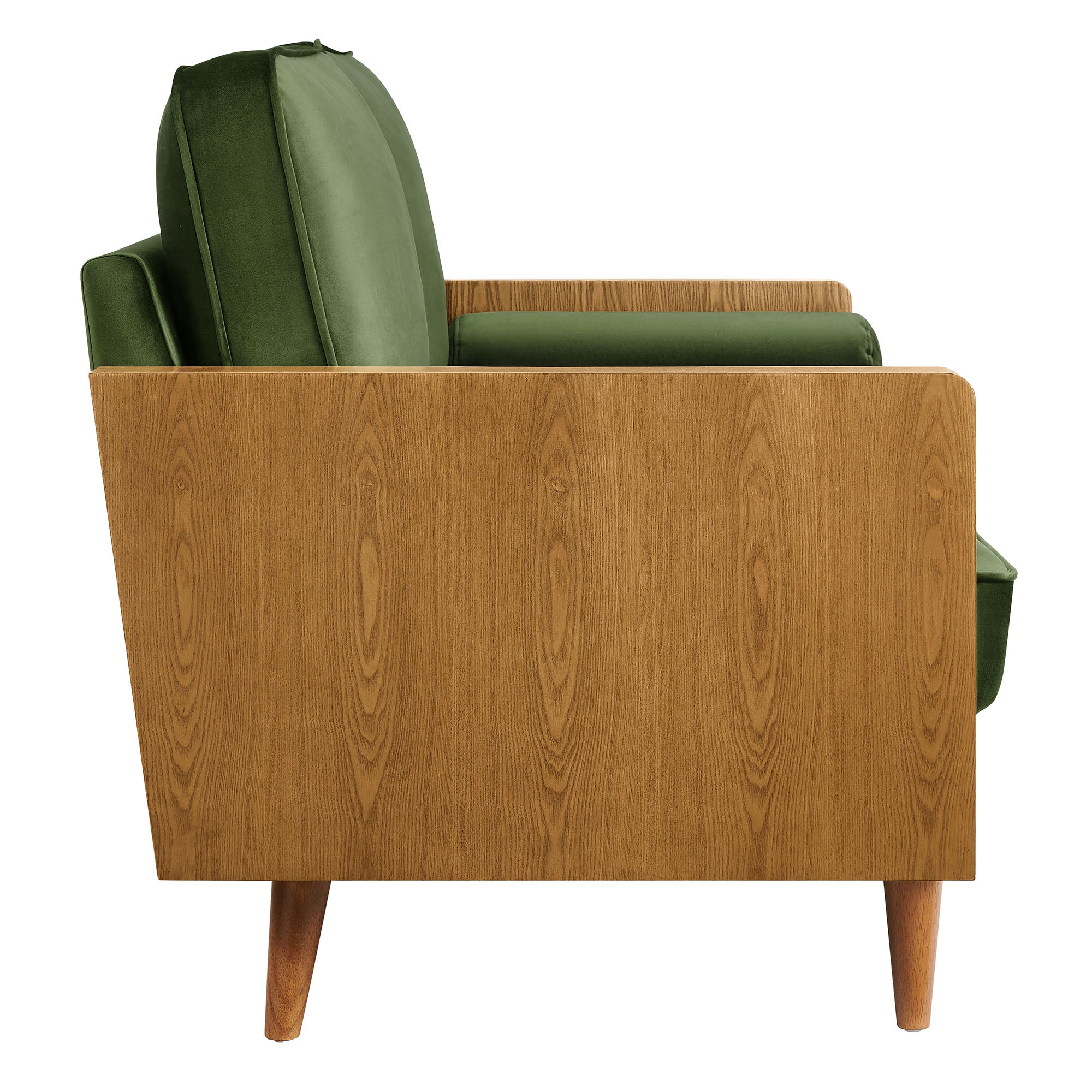 Kellan Performance Velvet Loveseat, Walnut Moss Green