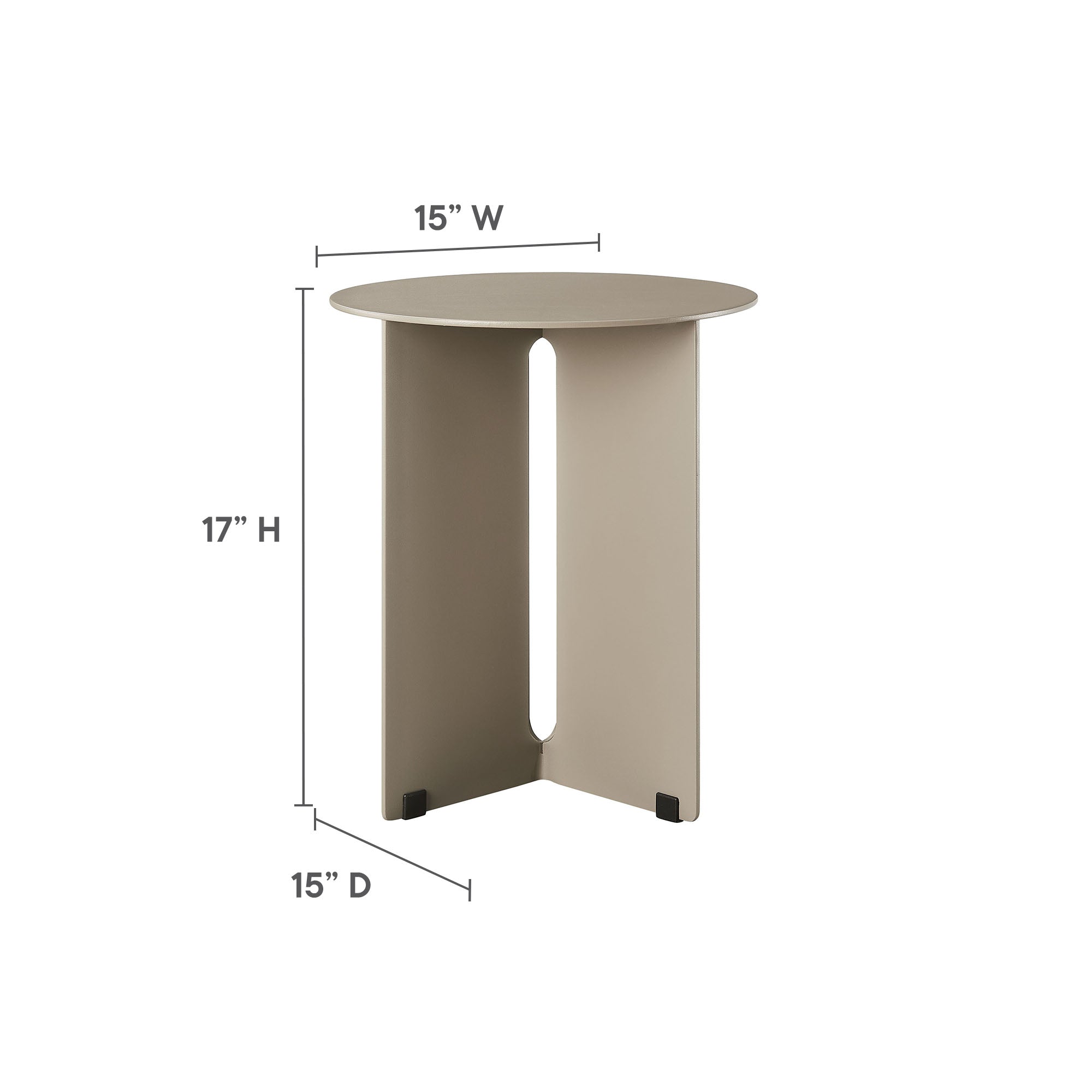 Tecton Outdoor Patio Aluminum Side Table, Khaki
