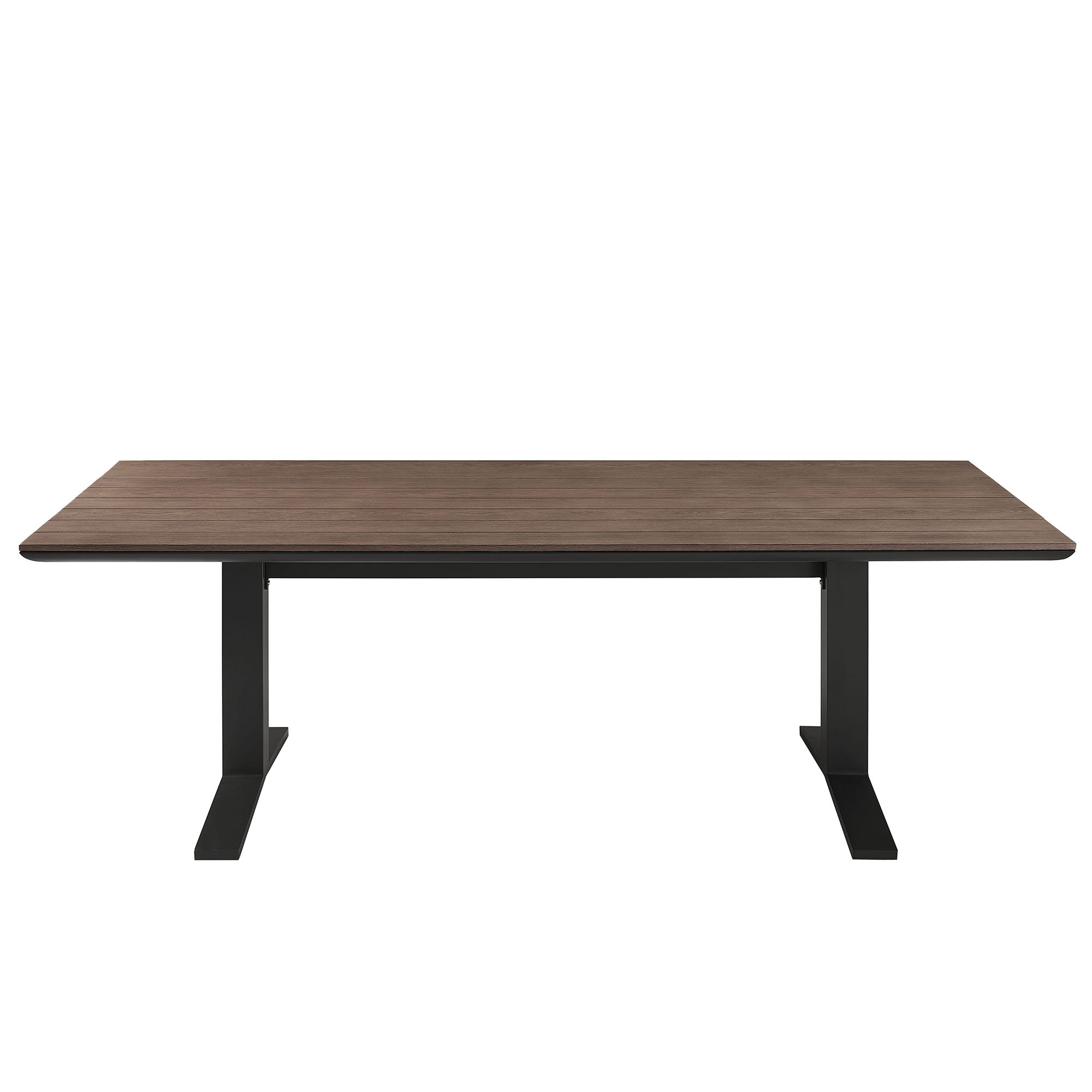 Gavelston 91" Outdoor Patio Aluminum Dining Table, Gray Wash Charcoal Gray