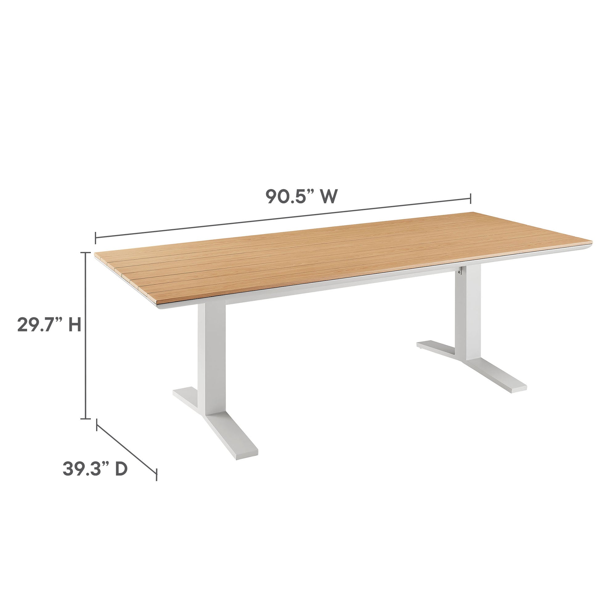Aeris 9-Piece Outdoor Patio Aluminum Dining Set, White