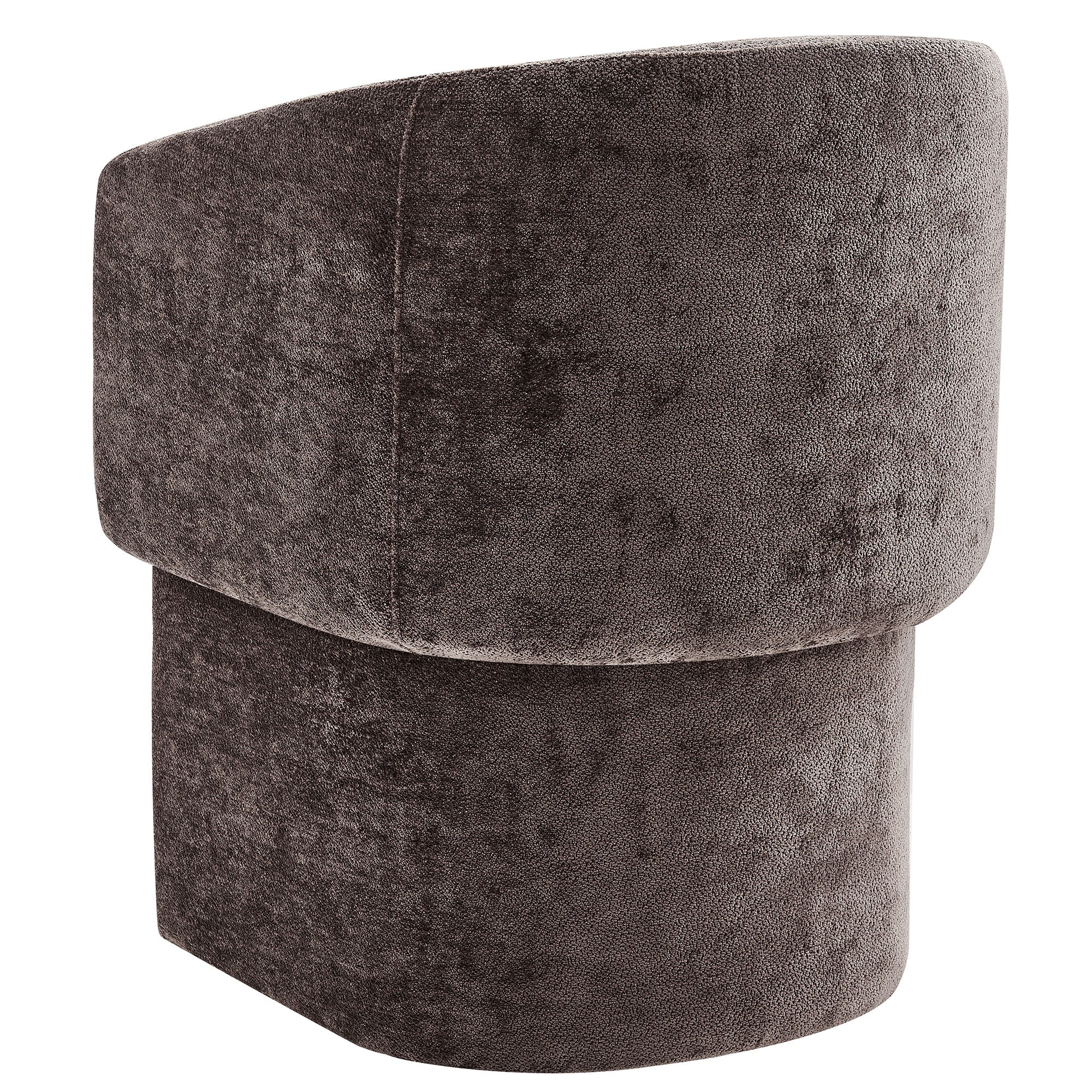Verity Barrel Back Chenille Dining Armchair, Chocolate Brown