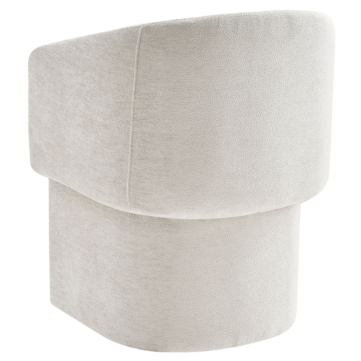 Verity Barrel Back Chenille Dining Armchair, Ivory
