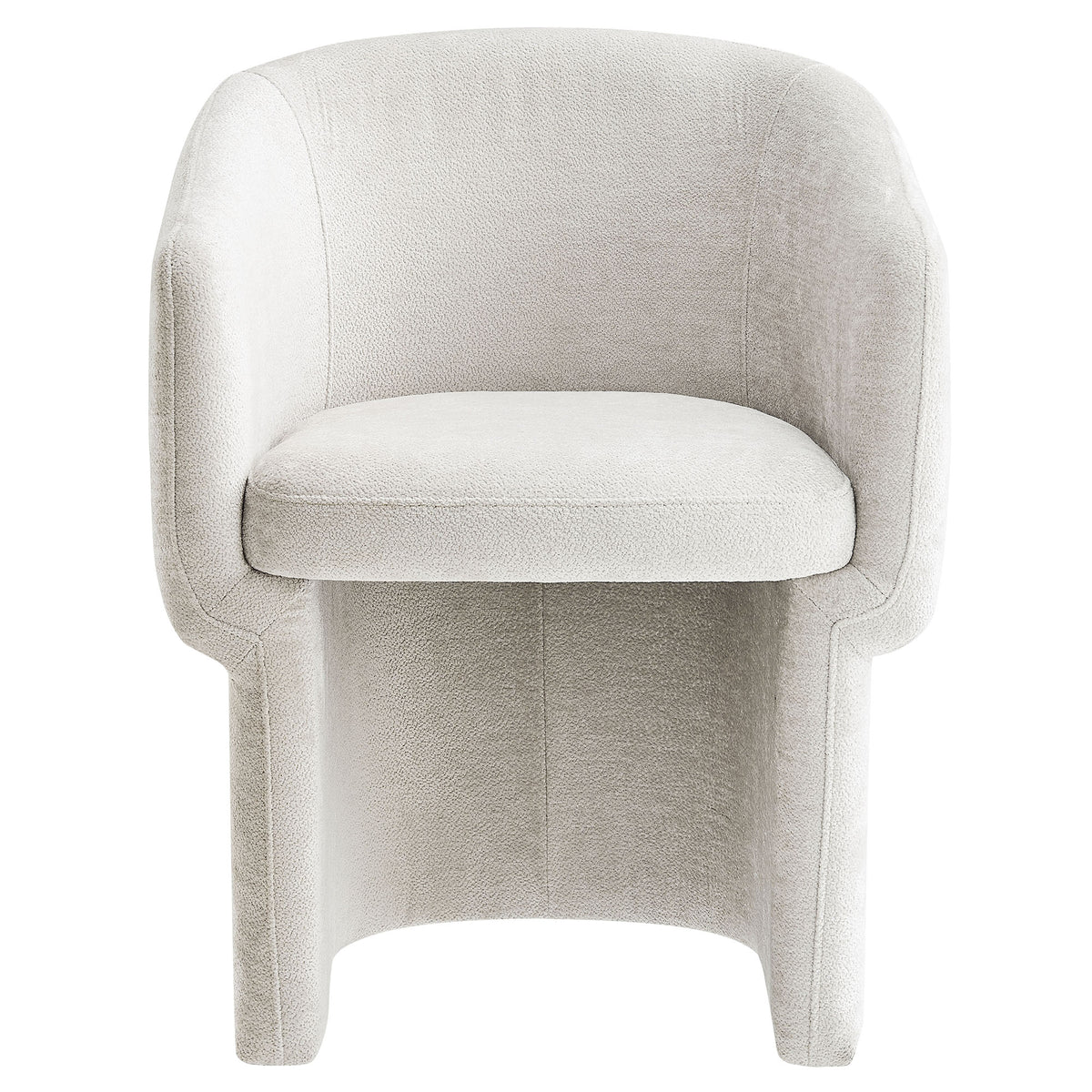 Verity Barrel Back Chenille Dining Armchair, Ivory
