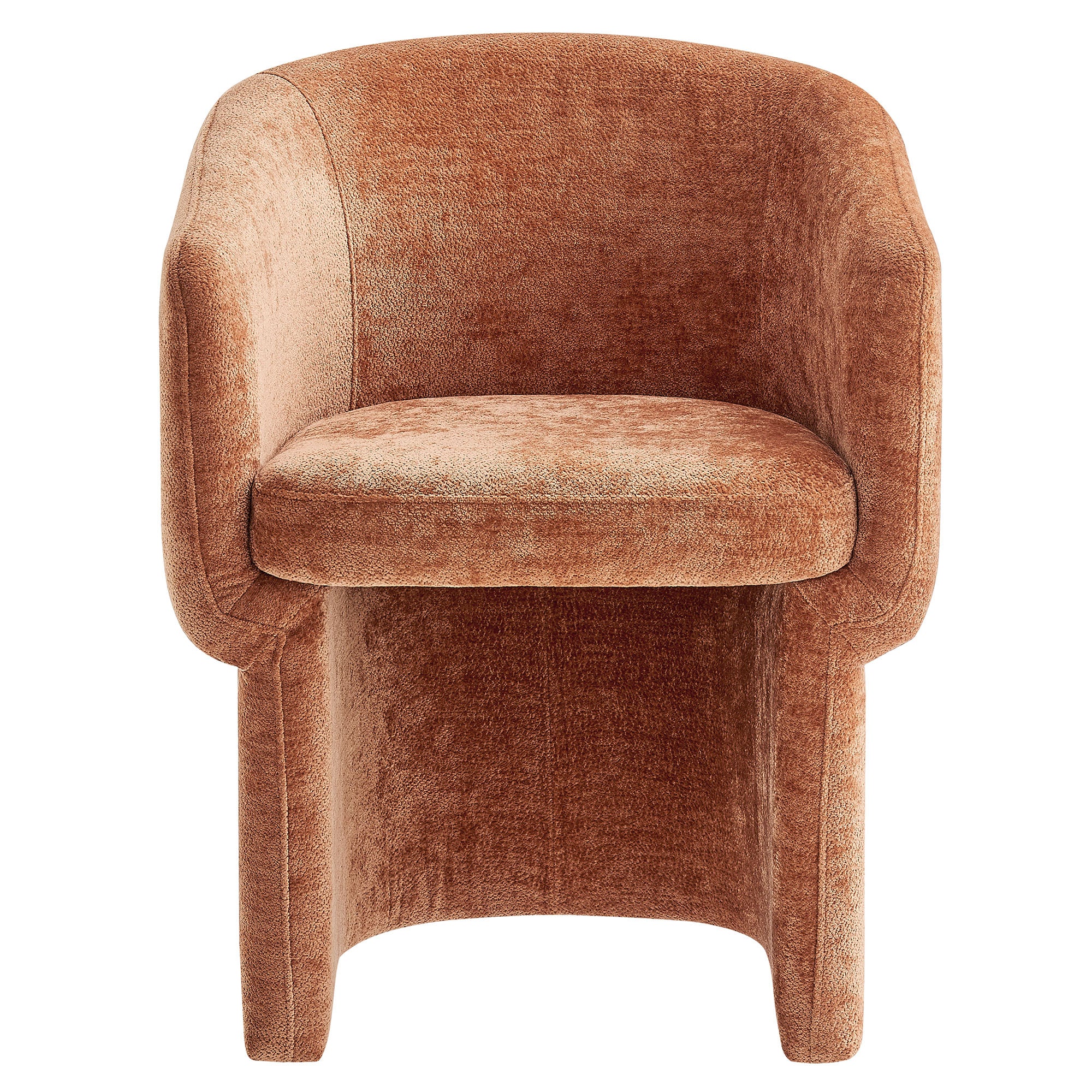 Verity Barrel Back Chenille Dining Armchair, Rust