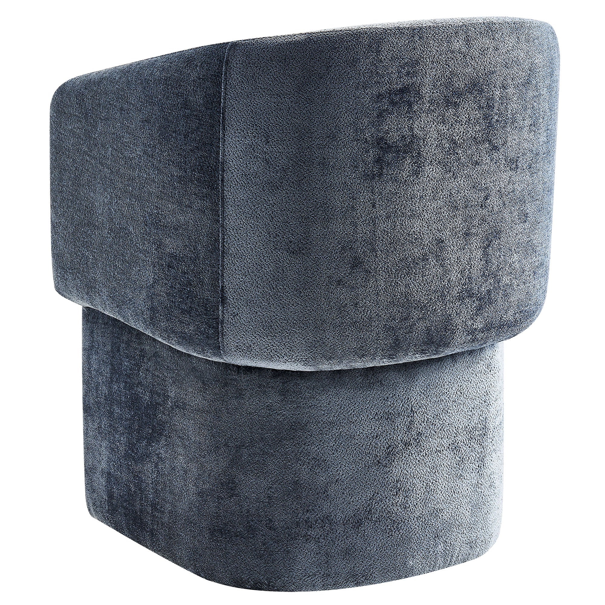 Verity Barrel Back Chenille Dining Armchair, Slate Blue