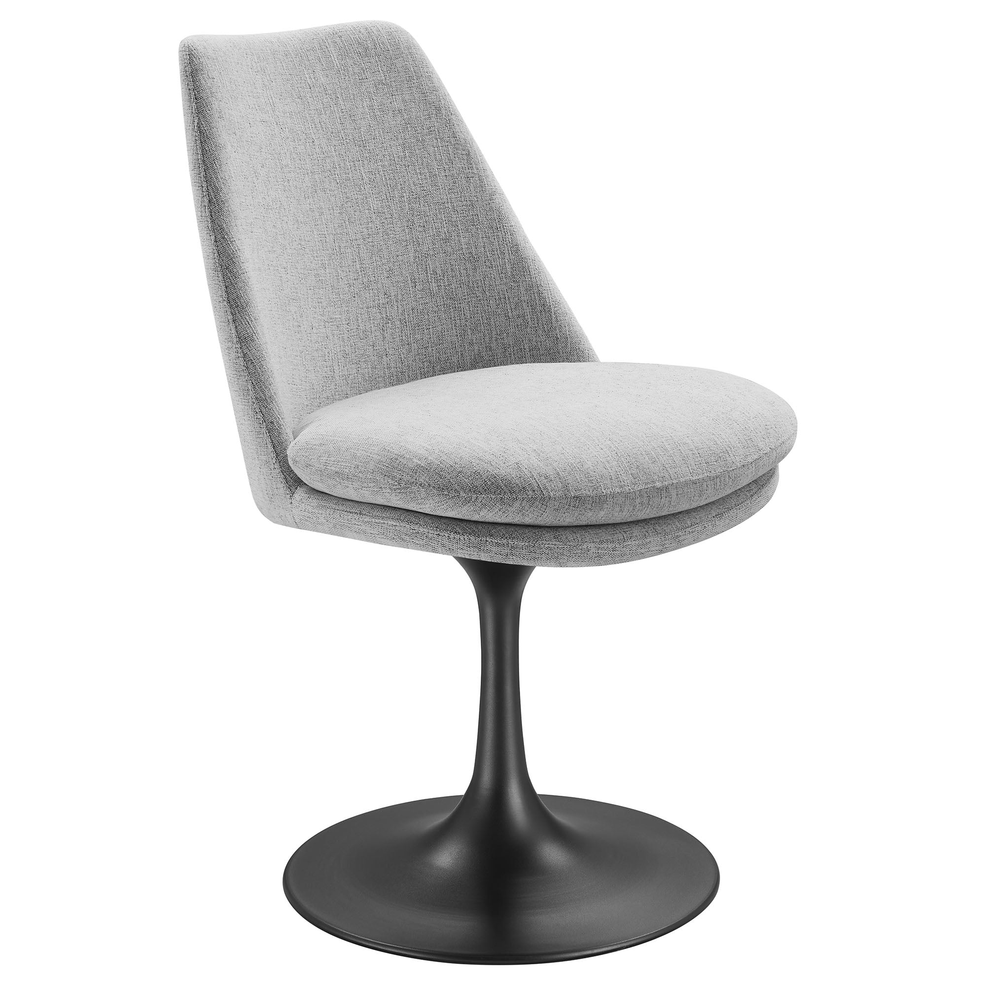 Lippa Swivel Dining Upholstered Side Chair, Black Light Gray