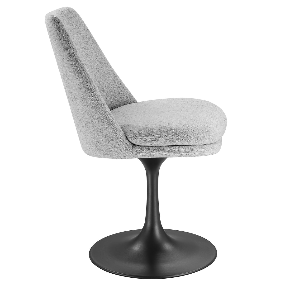 Lippa Swivel Dining Upholstered Side Chair, Black Light Gray