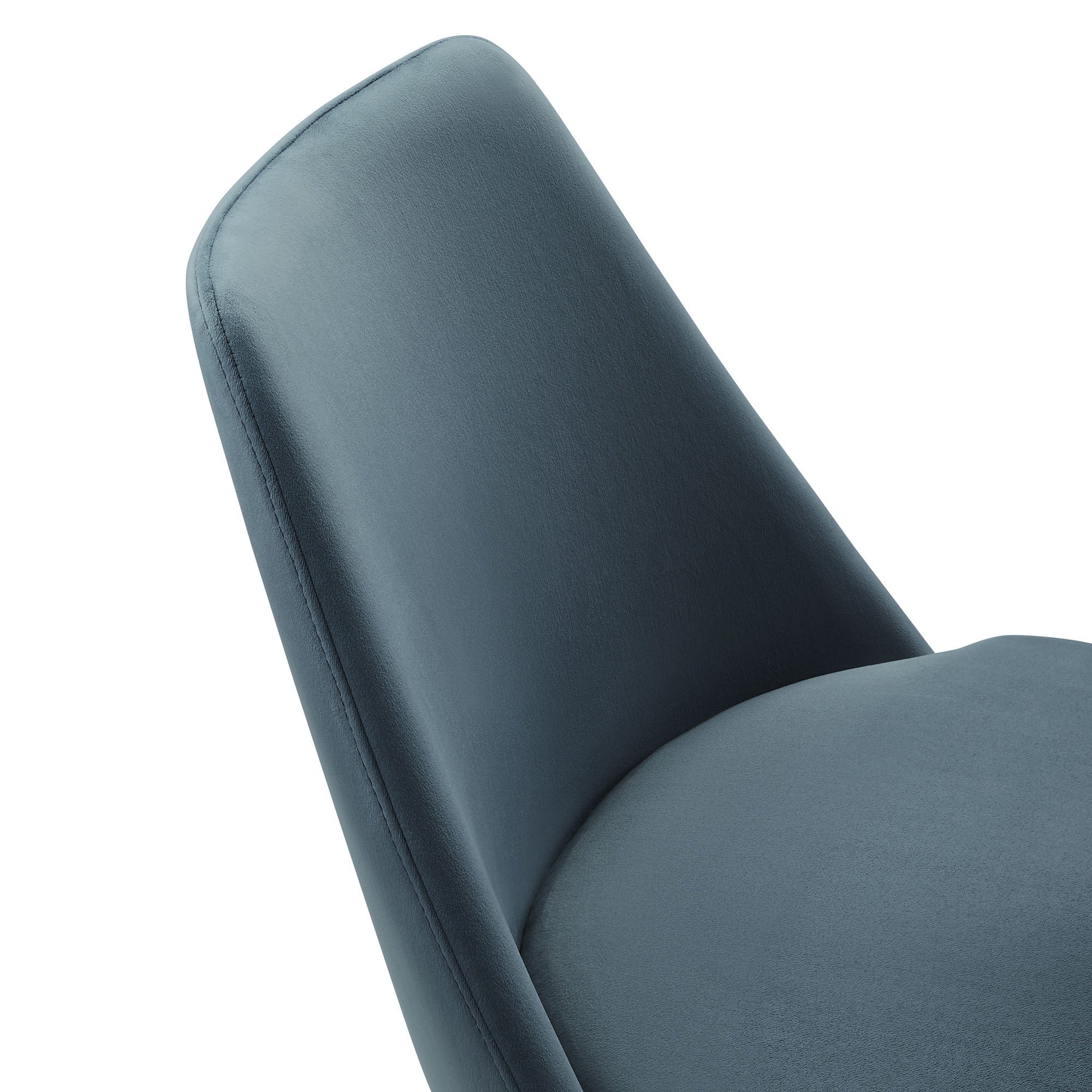 Lippa Swivel Dining Performance Velvet Side Chair, White Cadet Blue