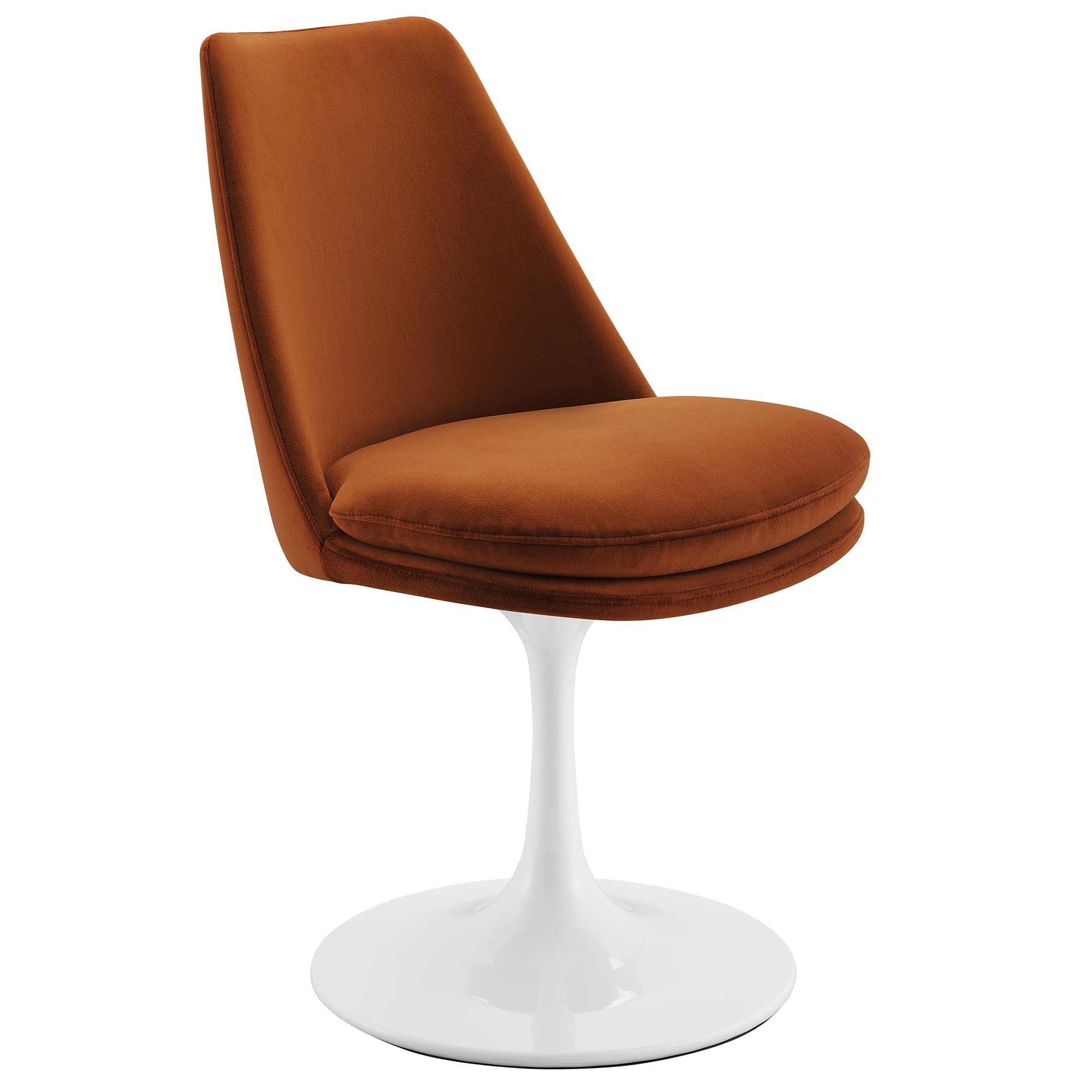 Lippa Swivel Dining Performance Velvet Side Chair, White Rust