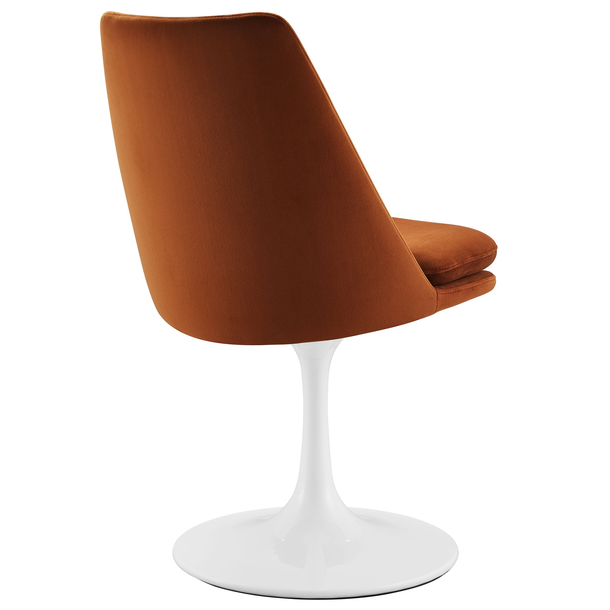 Lippa Swivel Dining Performance Velvet Side Chair, White Rust