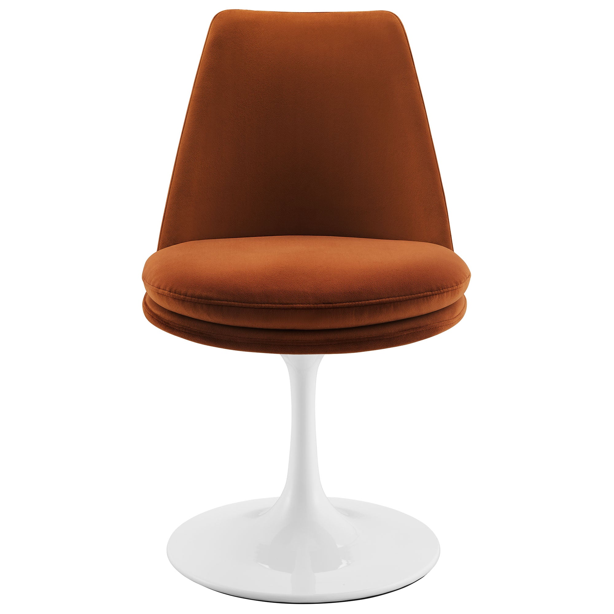 Lippa Swivel Dining Performance Velvet Side Chair, White Rust