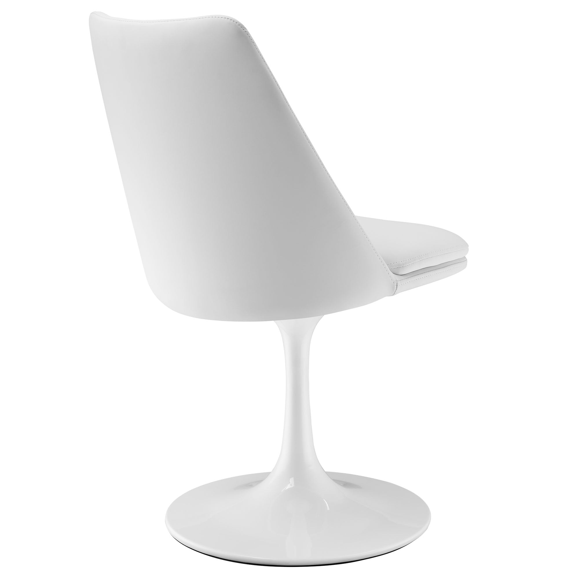 Lippa Swivel Dining Vegan Leather Side Chair, White White