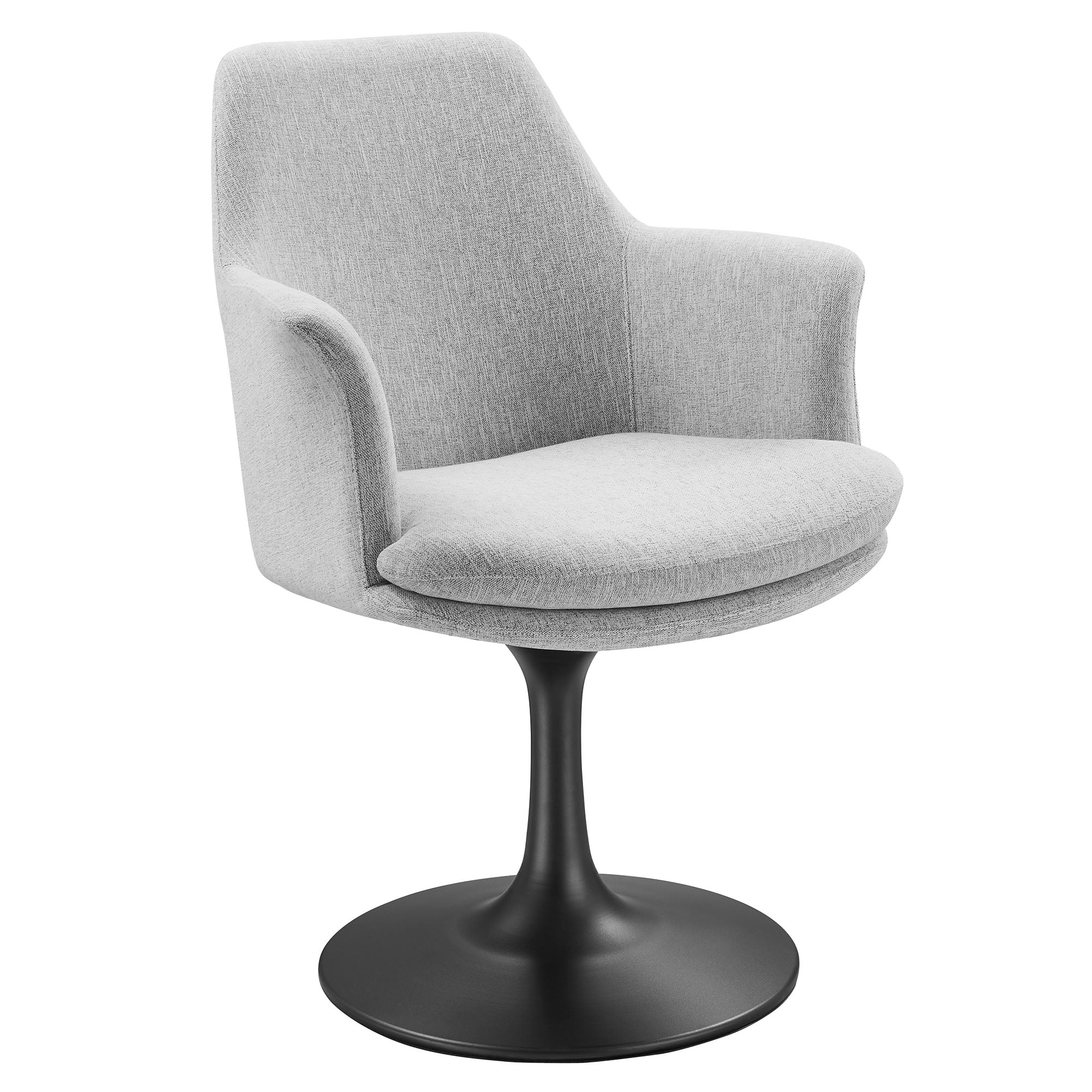 Lippa Swivel Dining Upholstered Armchair, Black Light Gray