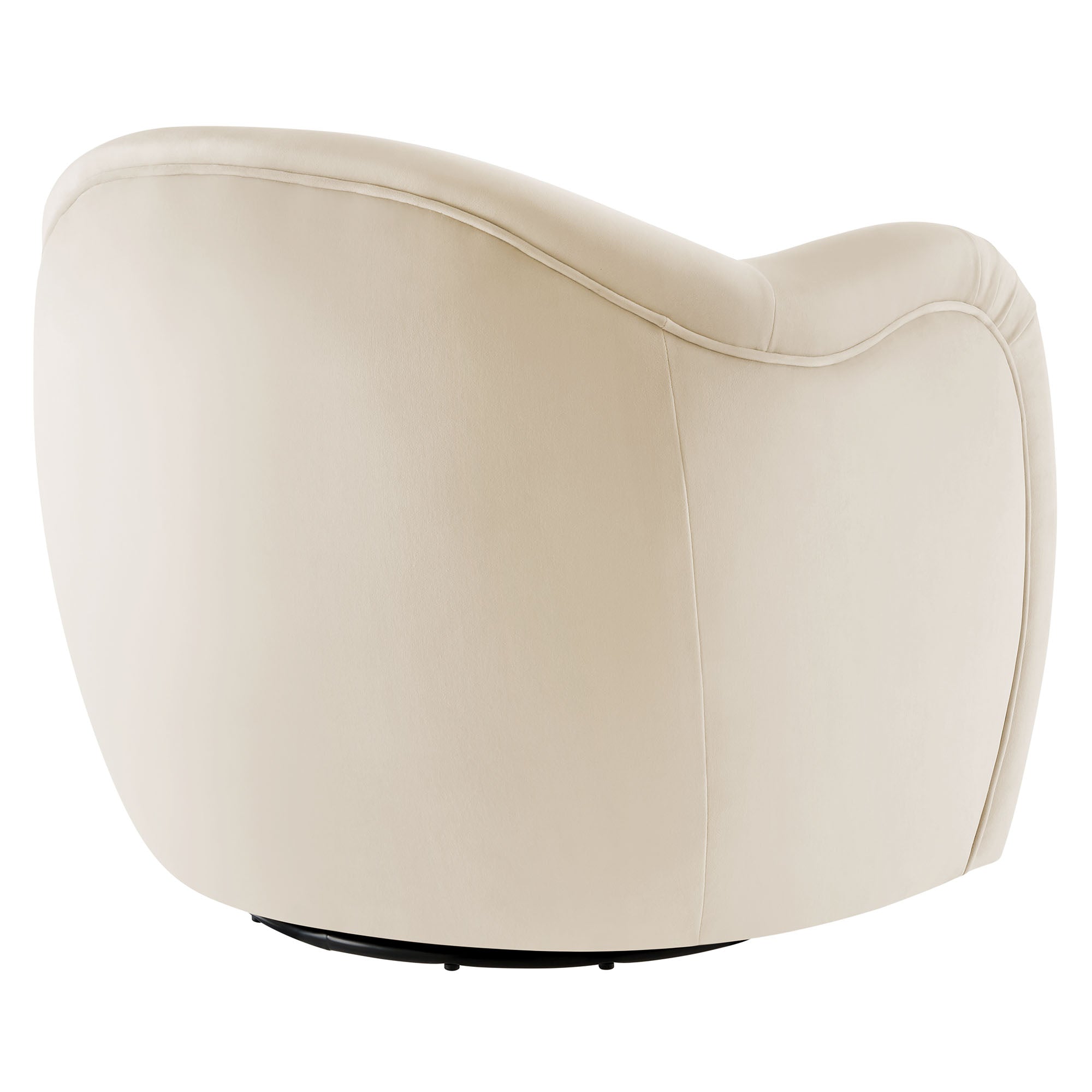 Compose Performance Velvet Swivel Armchair, Alabaster