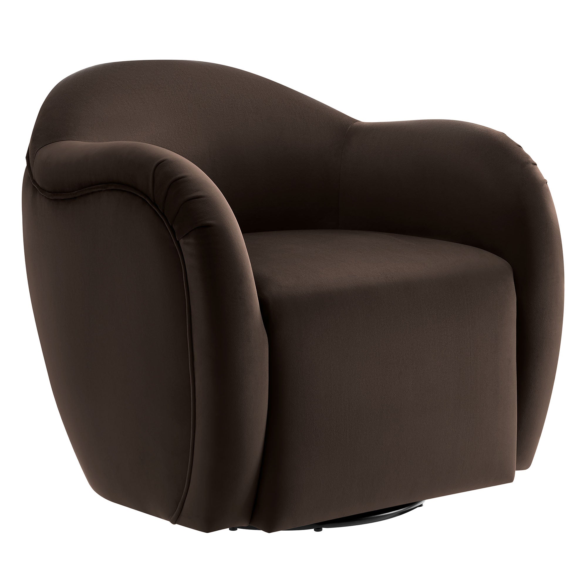 Compose Performance Velvet Swivel Armchair, Chocolate Brown
