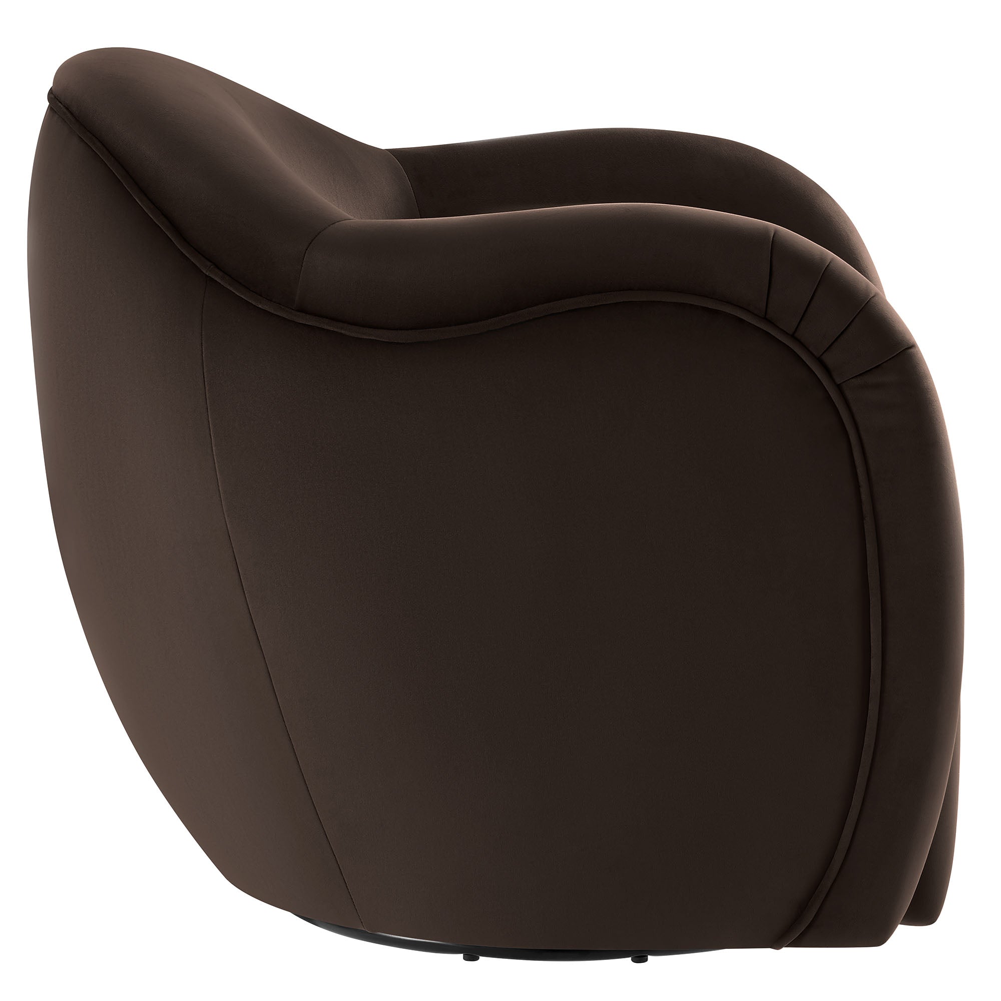 Compose Performance Velvet Swivel Armchair, Chocolate Brown