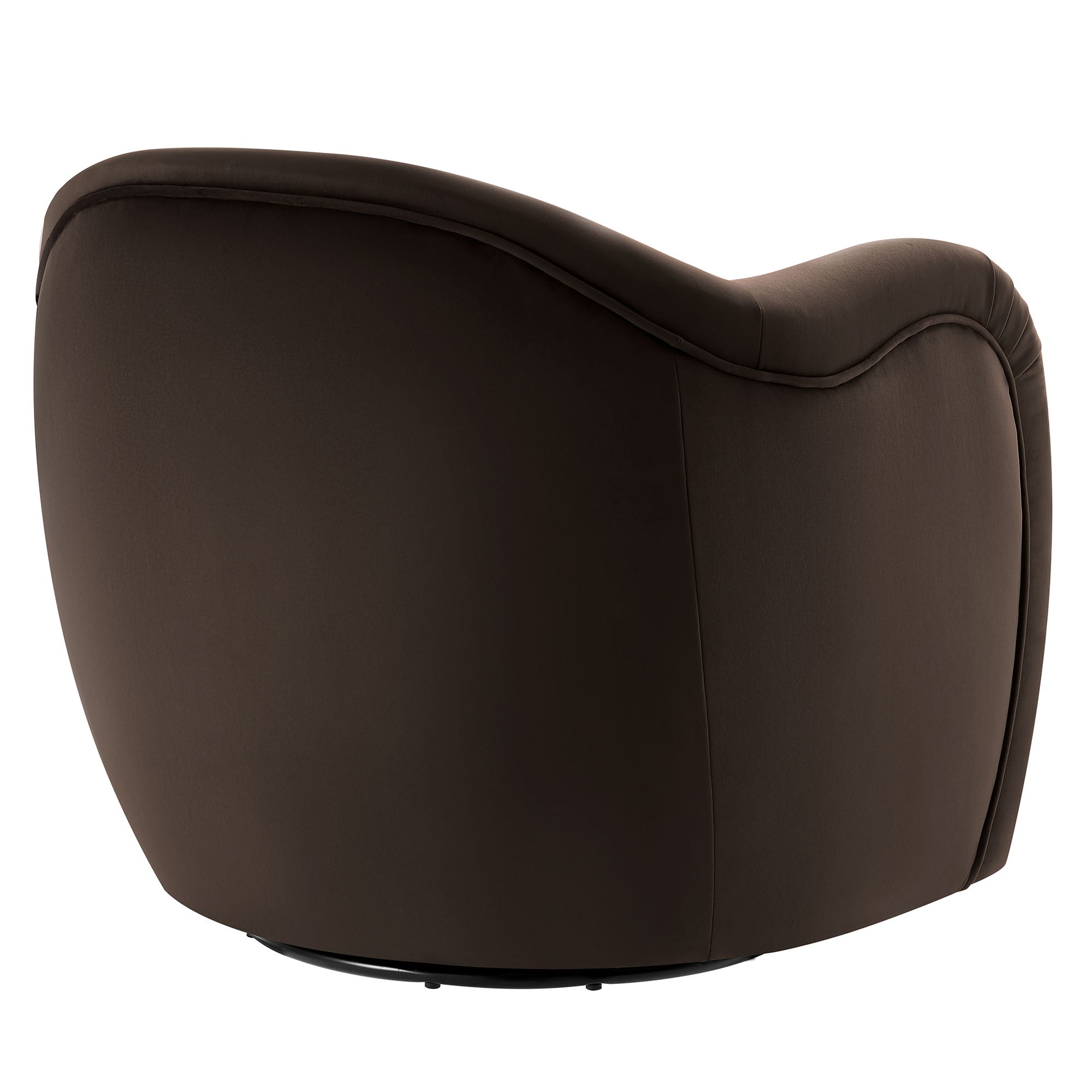 Compose Performance Velvet Swivel Armchair, Chocolate Brown