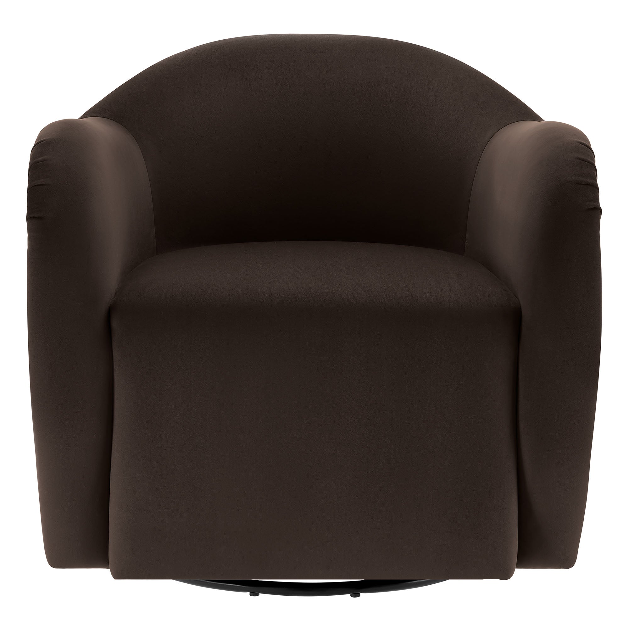 Compose Performance Velvet Swivel Armchair, Chocolate Brown