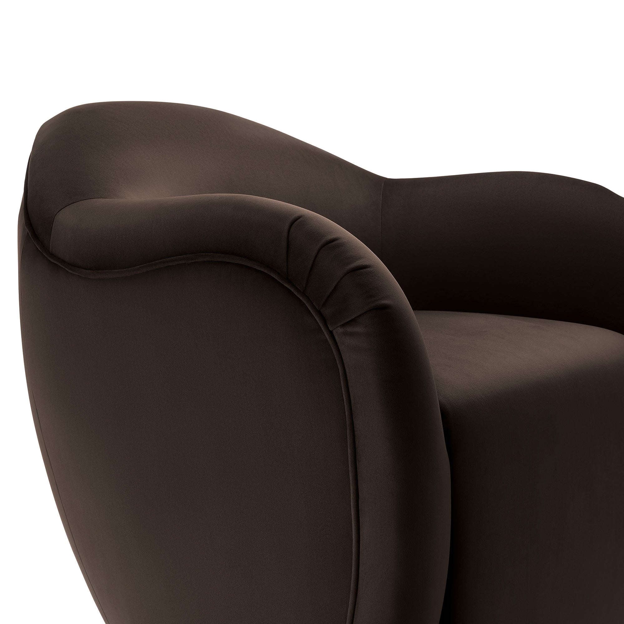 Compose Performance Velvet Swivel Armchair, Chocolate Brown