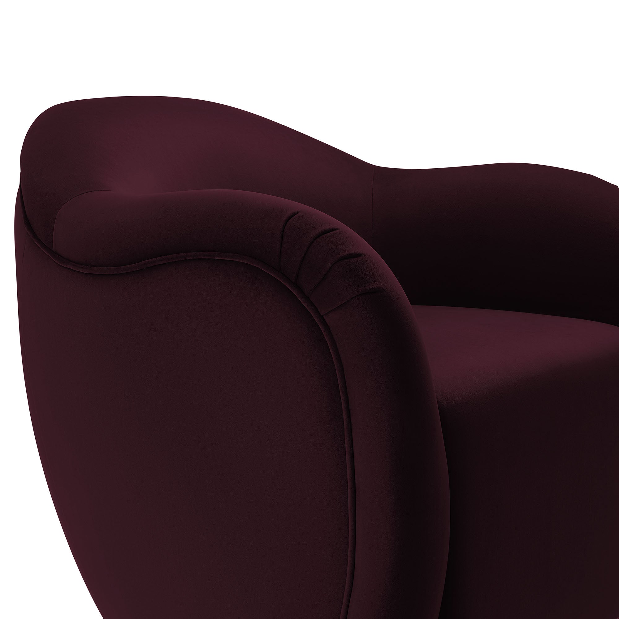 Compose Performance Velvet Swivel Armchair, Mulberry