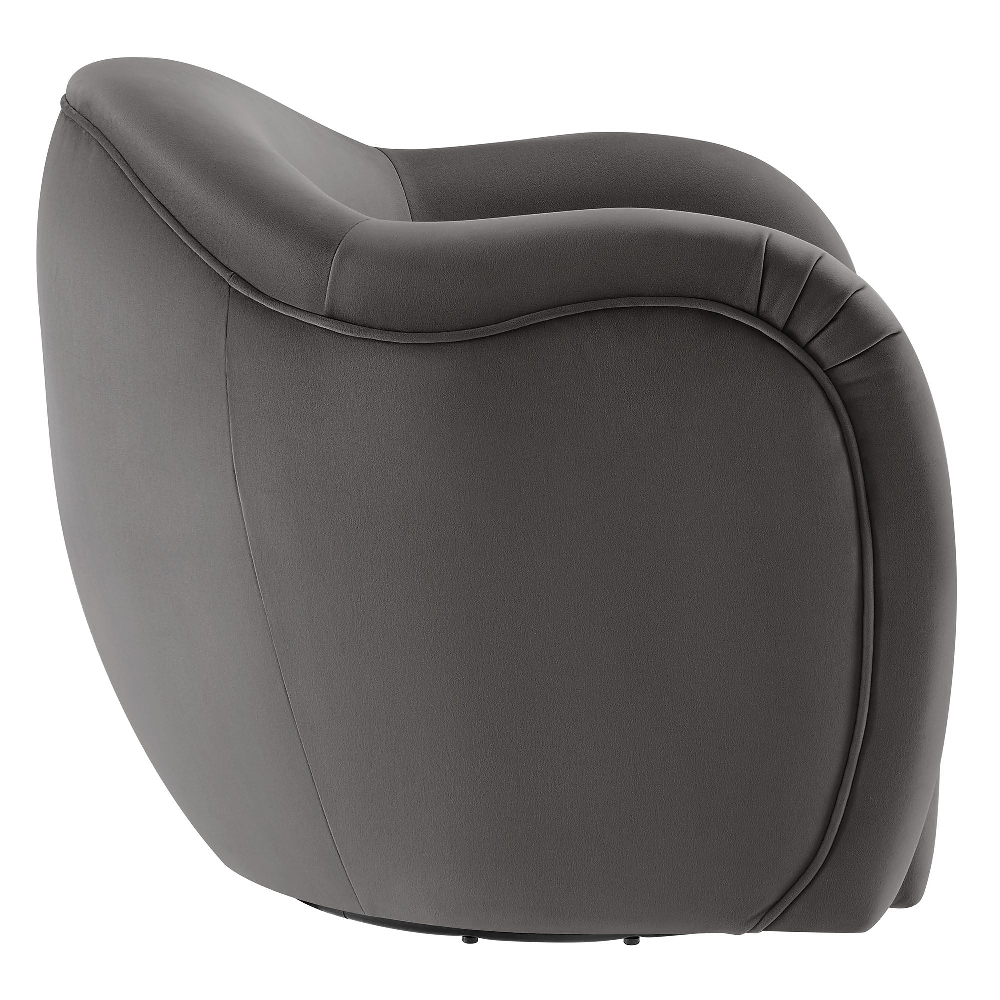 Compose Performance Velvet Swivel Armchair, Storm Gray