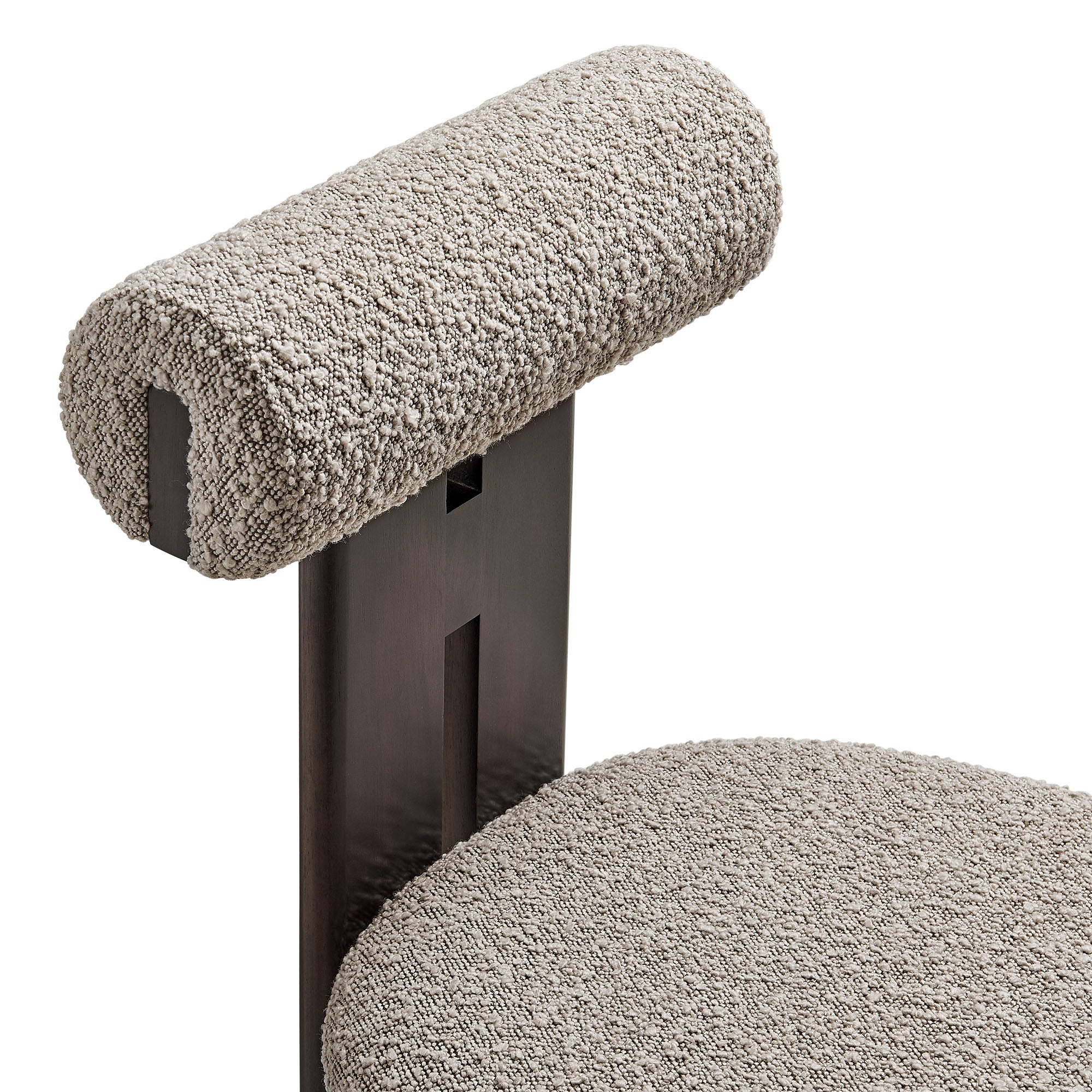Torian Boucle Fabric Dining Chair Set of 2, Wenge Taupe
