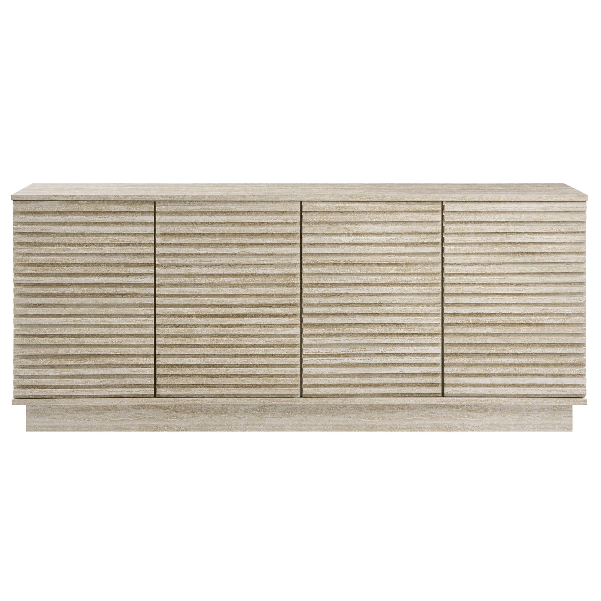 Render 70" Faux Travertine Sideboard Cabinet TV Stand, Travertine