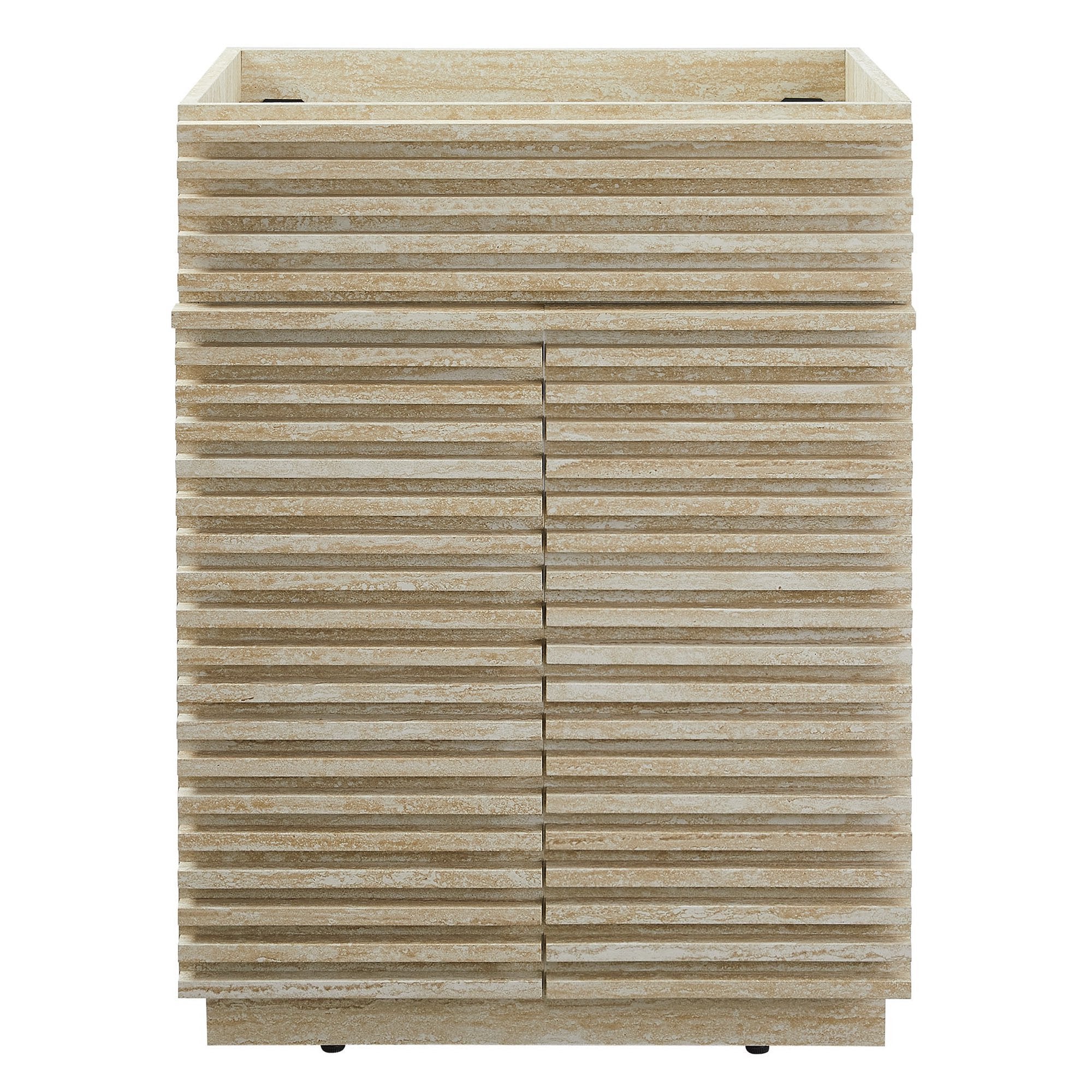 Render 24" Faux Travertine Bathroom Vanity Cabinet (Sink Not Included), Travertine