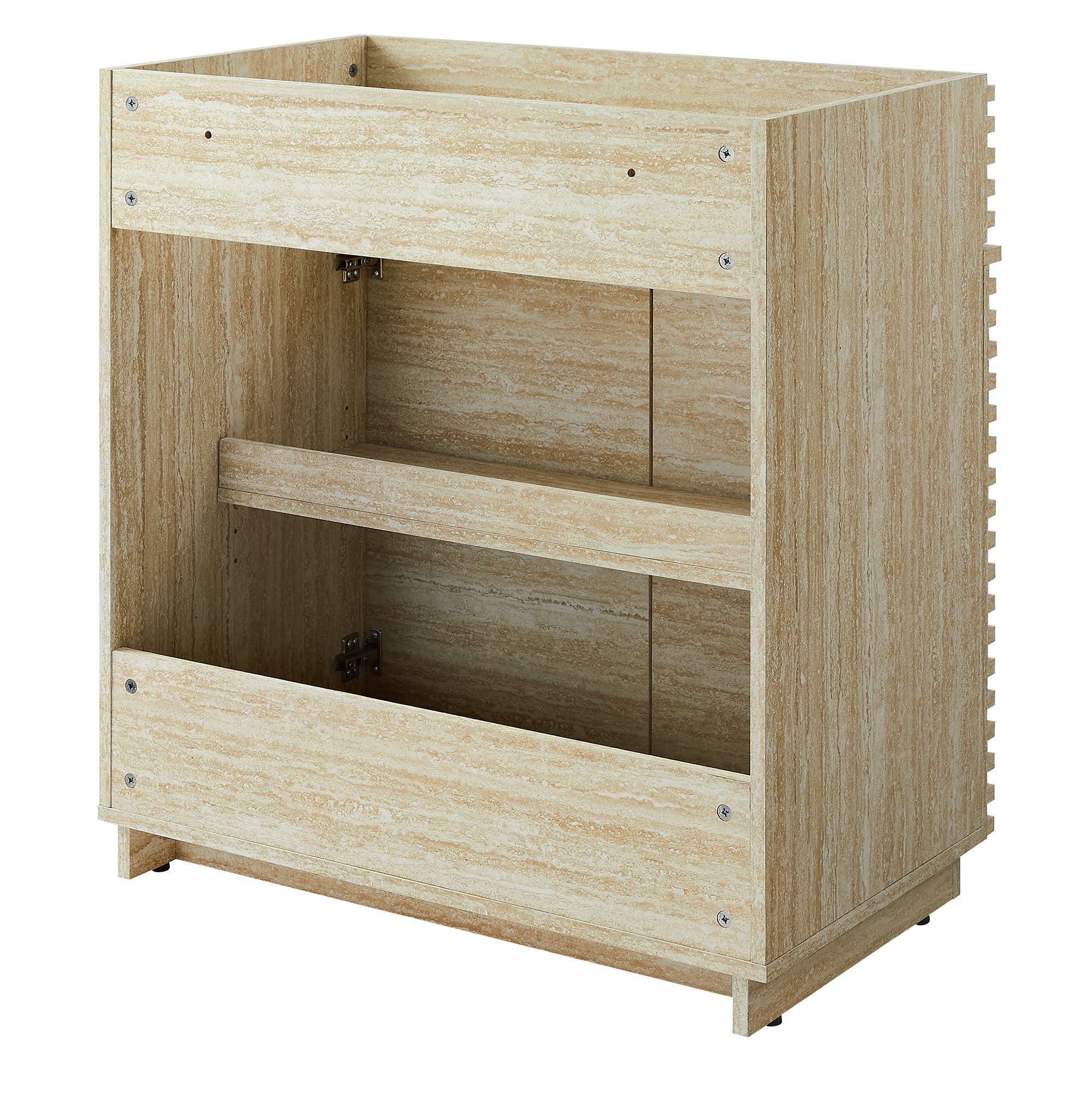 Render 30" Faux Travertine Bathroom Vanity Cabinet (Sink Not Included), Travertine