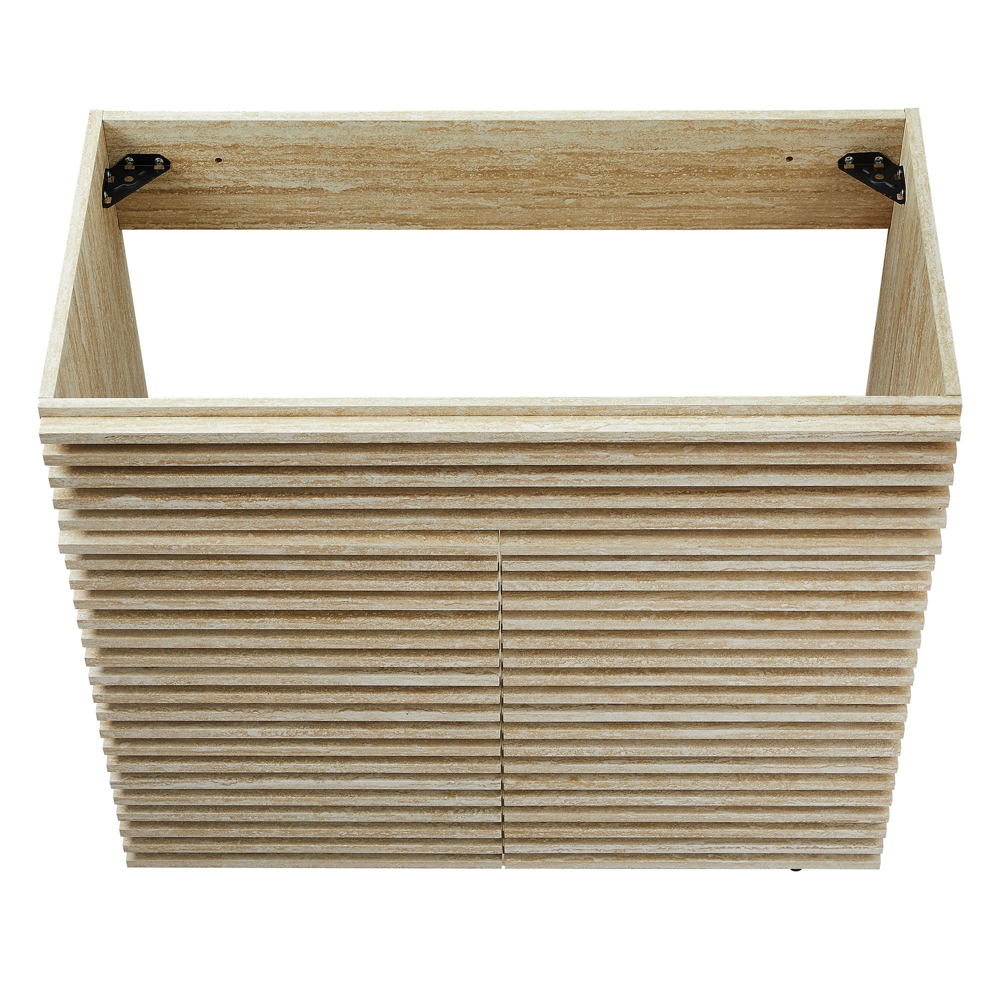 Render 36" Faux Travertine Bathroom Vanity Cabinet (Sink Not Included), Travertine