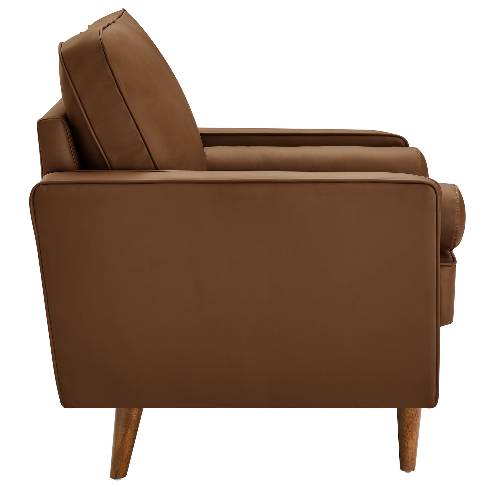Valour Tufted Vegan Leather Accent Armchair, Brown