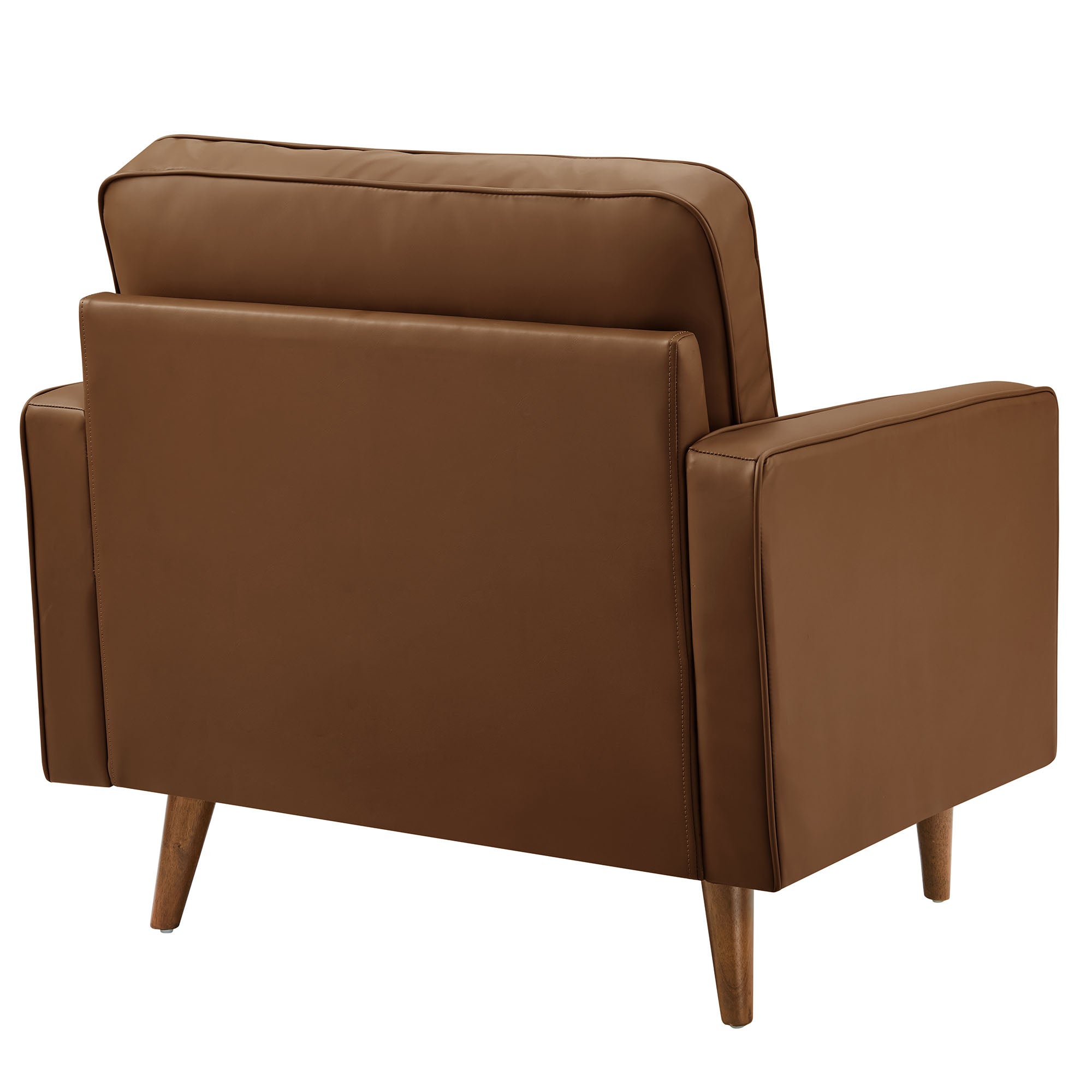 Valour Tufted Vegan Leather Accent Armchair, Brown