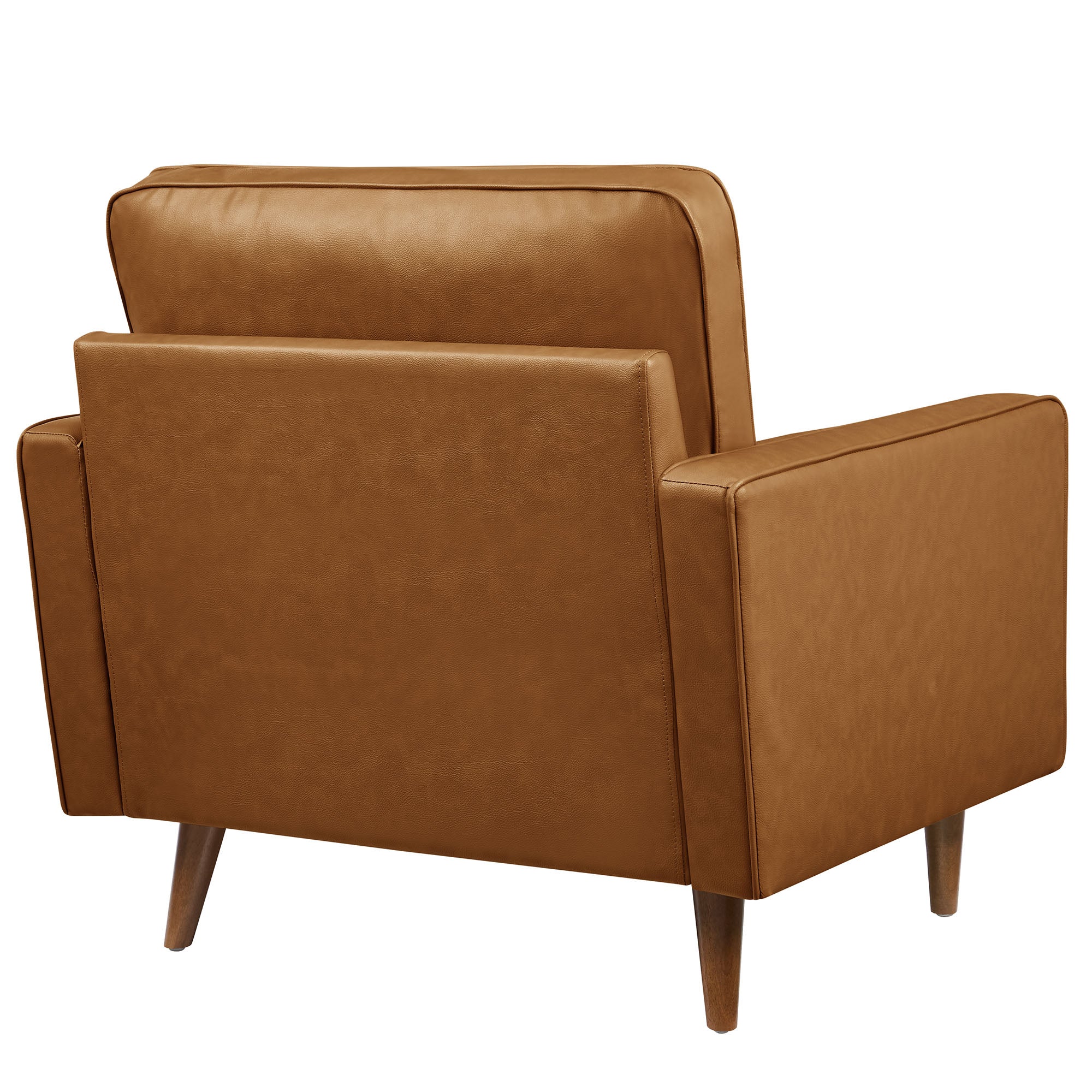 Valour Tufted Vegan Leather Accent Armchair, Tan