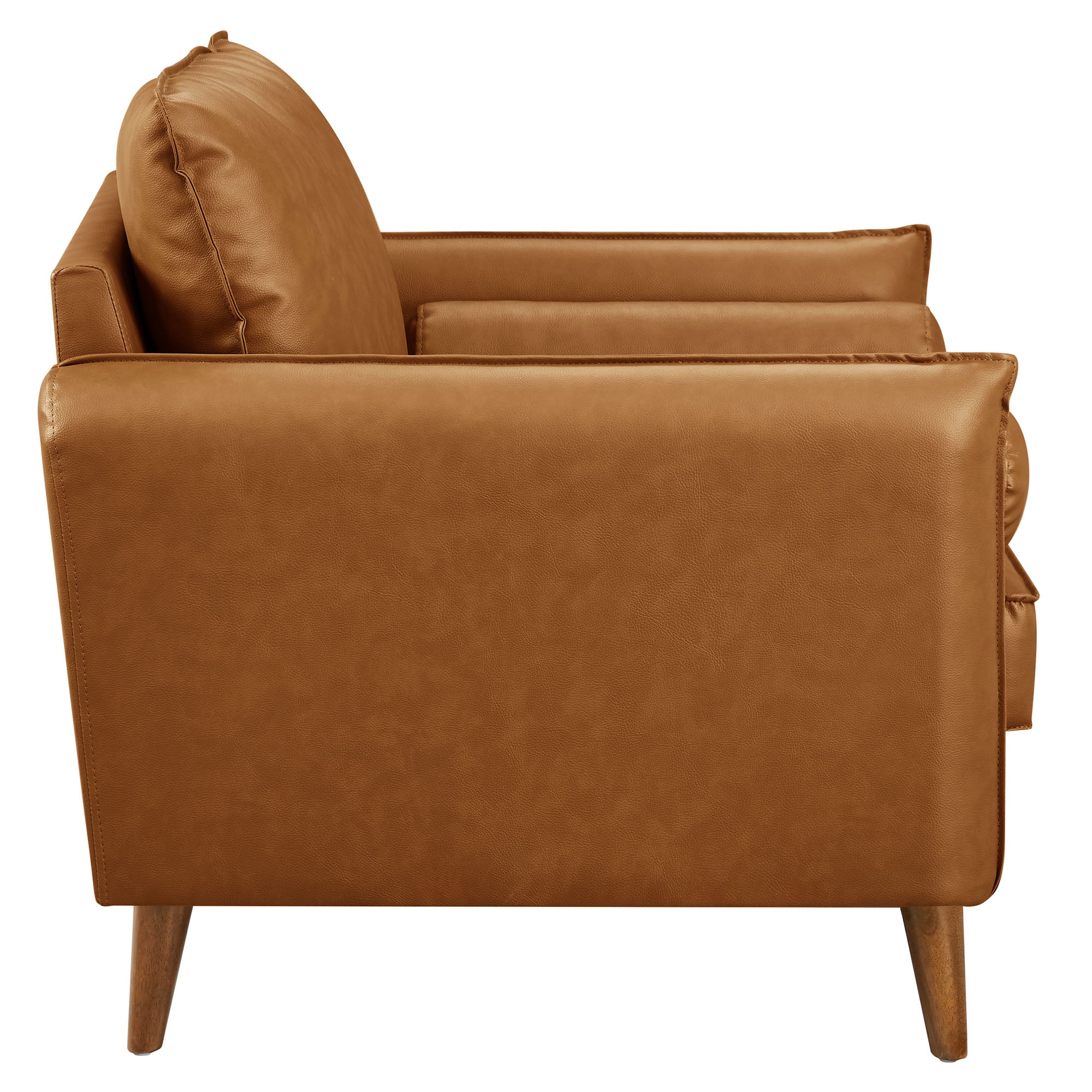 Revive Upholstered Vegan Leather Accent Armchair, Tan