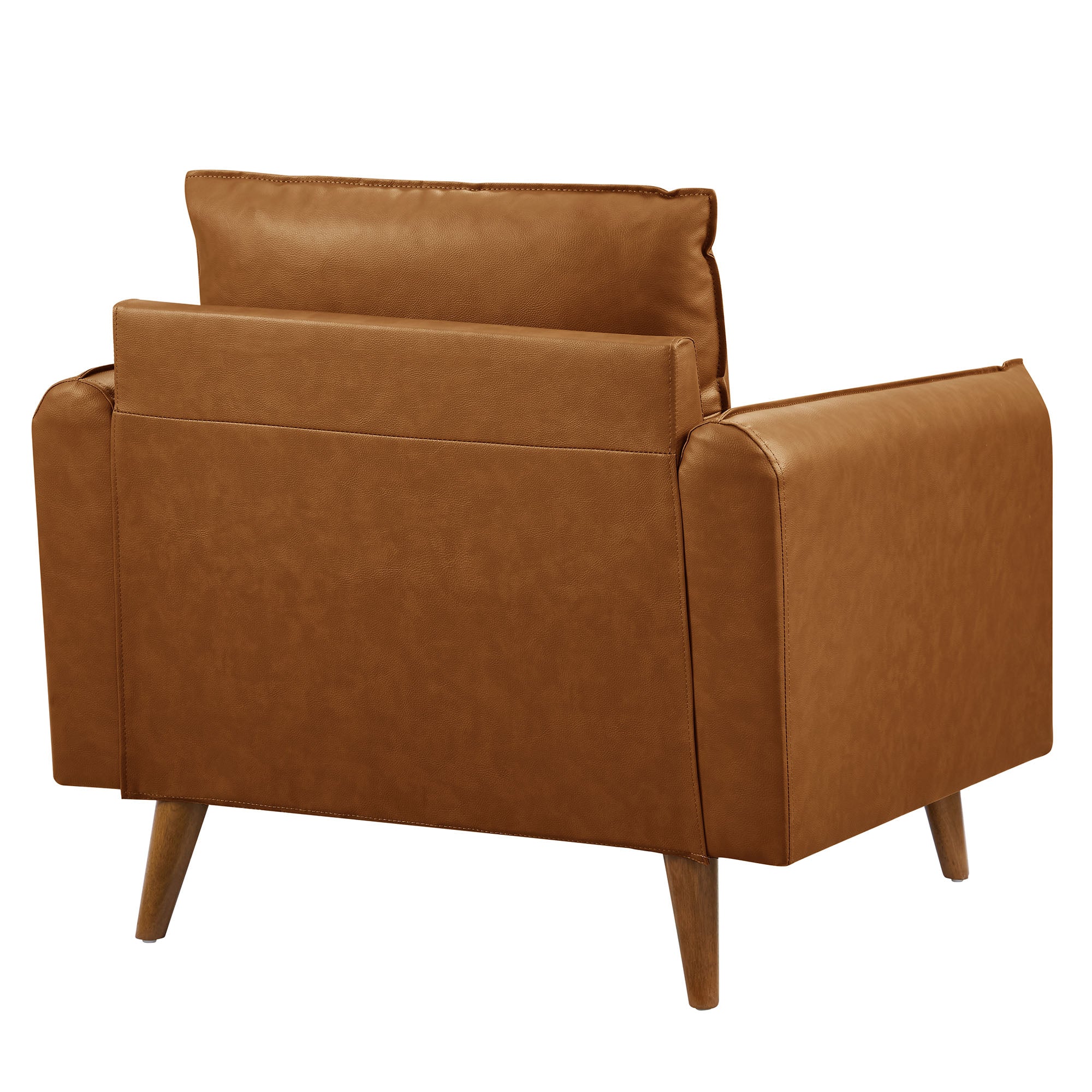 Revive Upholstered Vegan Leather Accent Armchair, Tan