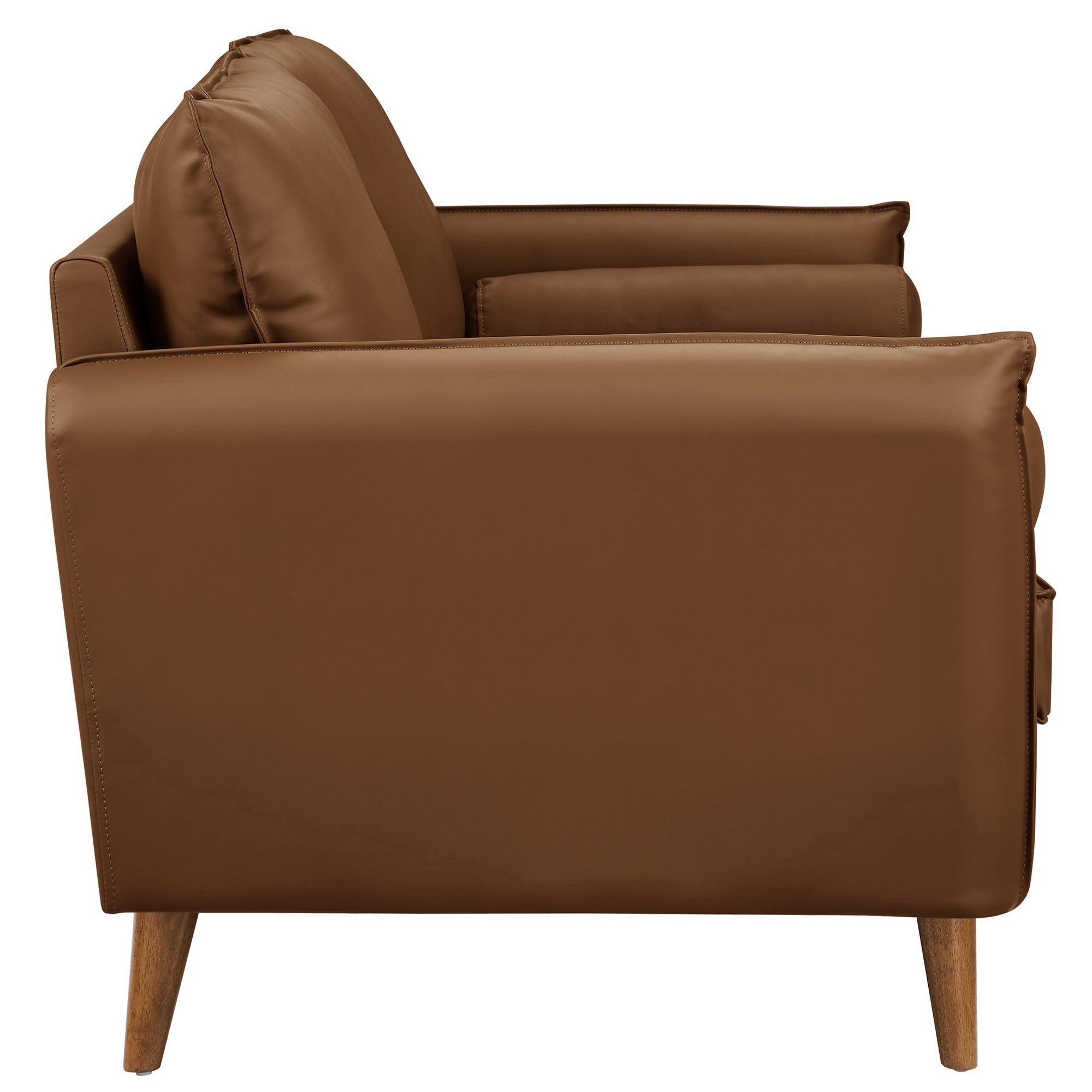Revive Upholstered Vegan Leather Sofa, Brown
