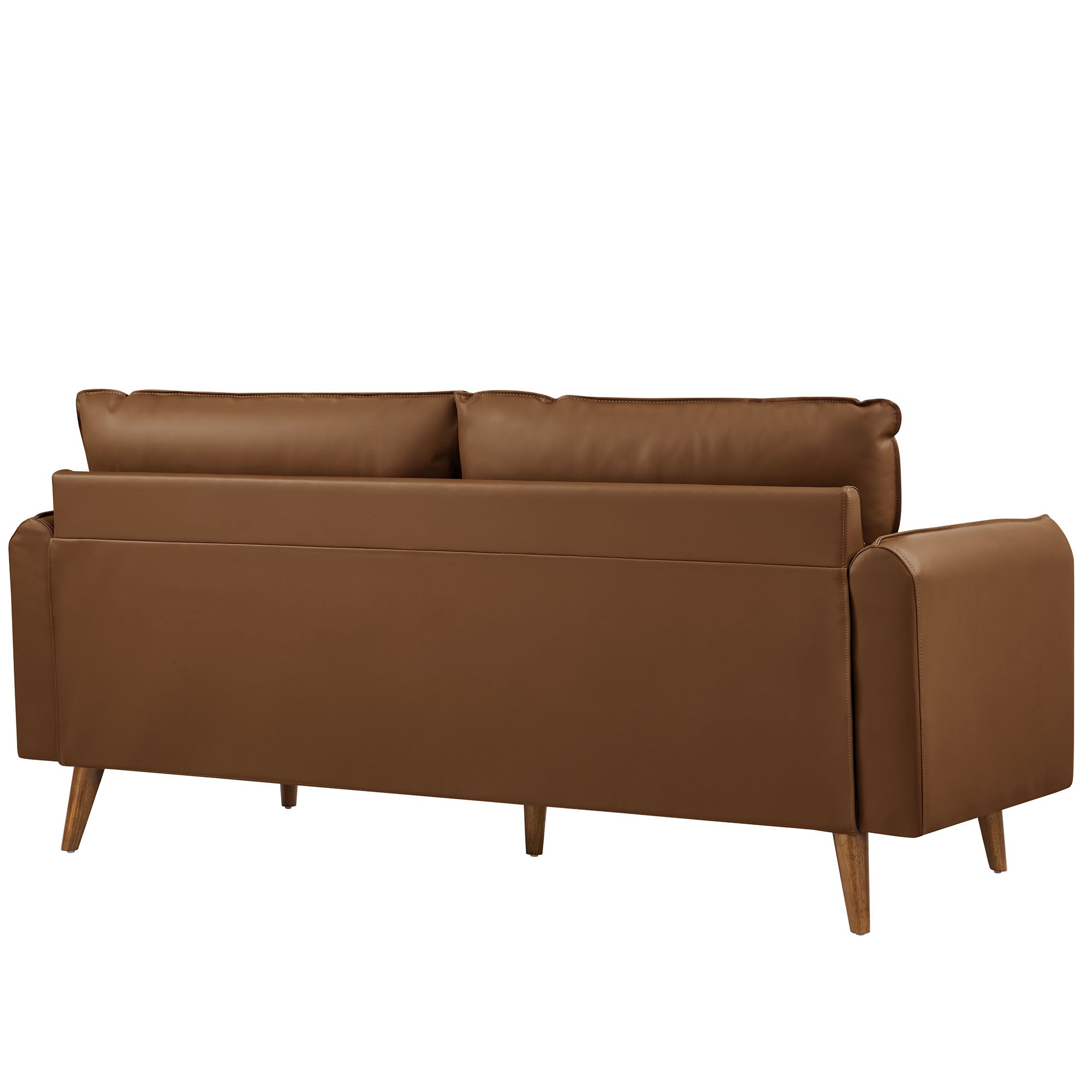 Revive Upholstered Vegan Leather Sofa, Brown