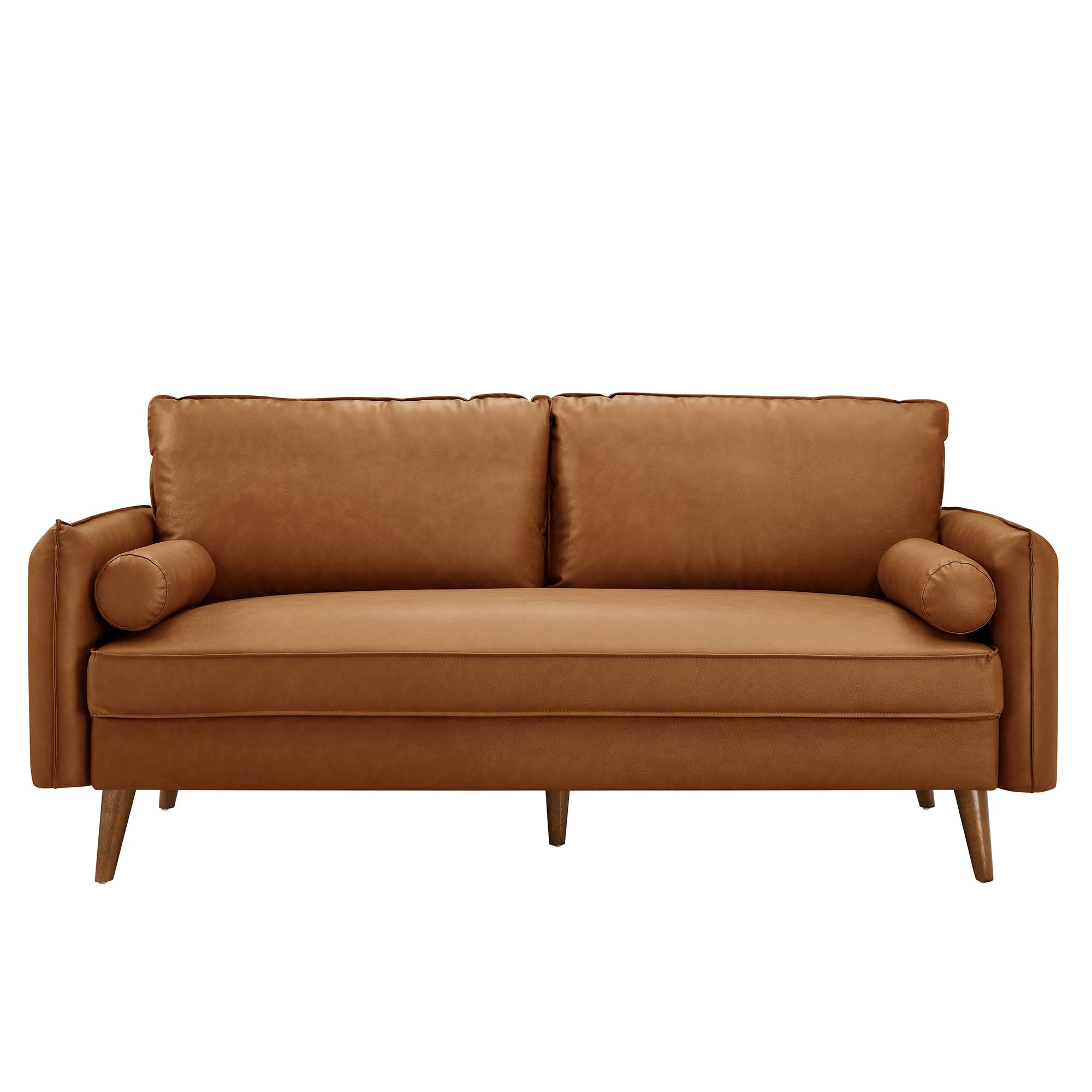 Revive Upholstered Vegan Leather Sofa, Tan