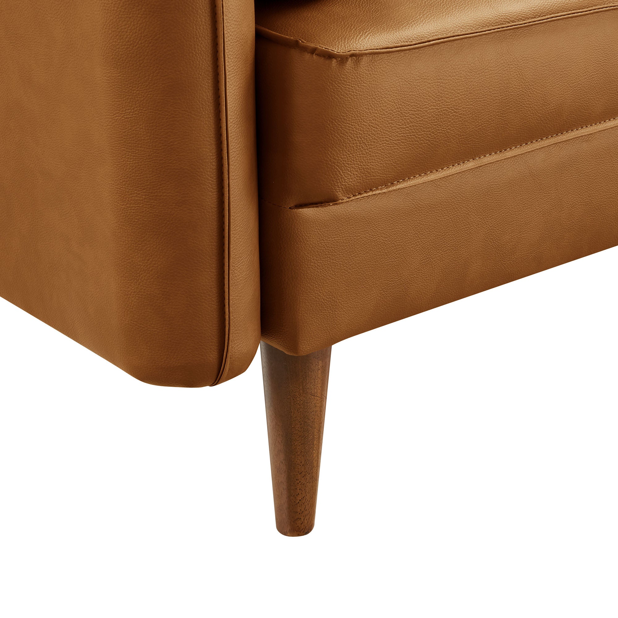 Revive Upholstered Vegan Leather Sofa, Tan