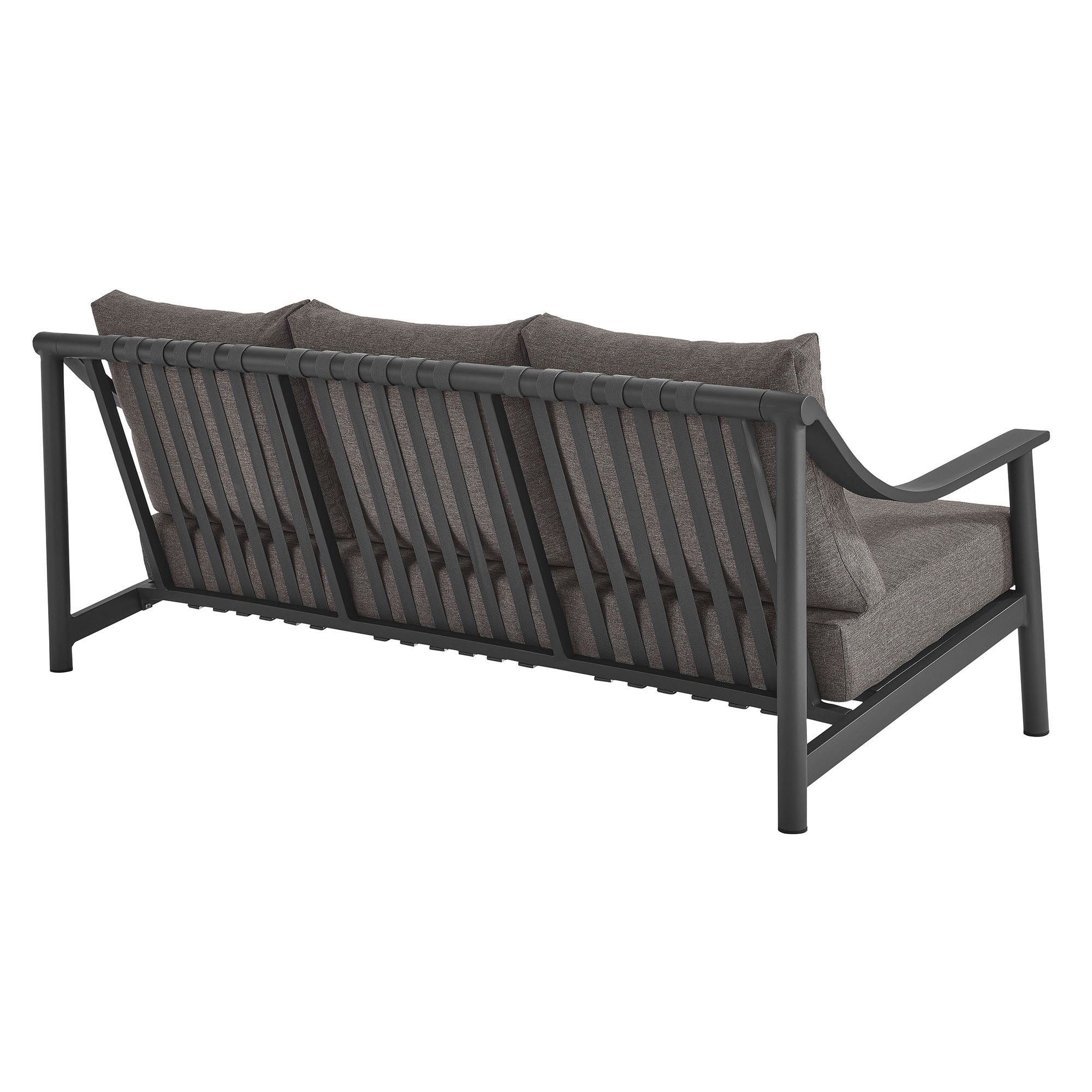 Terrace Outdoor Patio Aluminum Sofa, Carbon Graphite