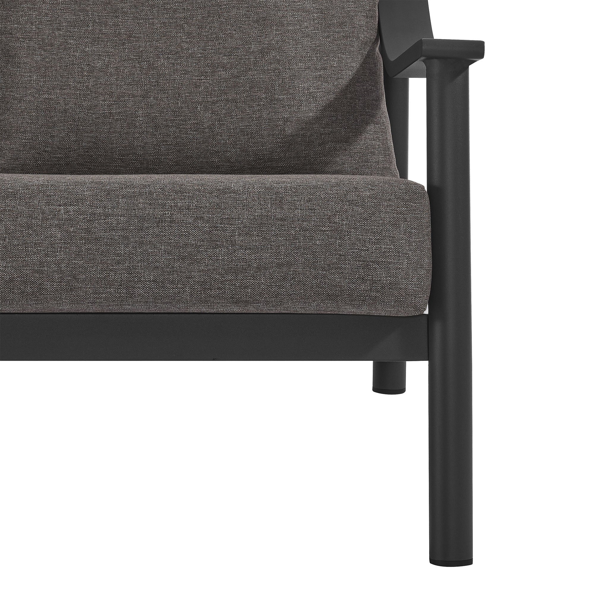 Terrace Outdoor Patio Aluminum Sofa, Carbon Graphite